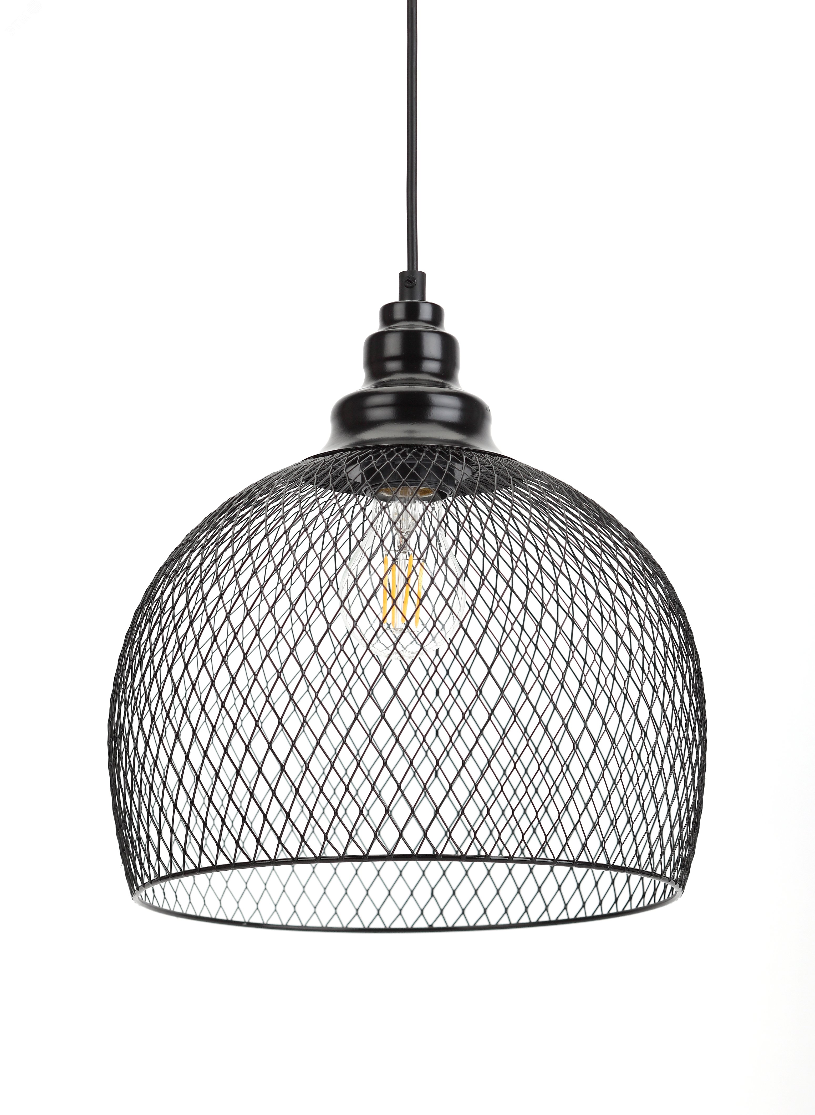 Изображение товара Подвесной светильник ЭРА PL7 BK металл E27 60W черный для интерьера