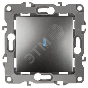 Изображение товара Выключатель одноклавишный с подсветкой серии Эра 12 графит 10А 250В