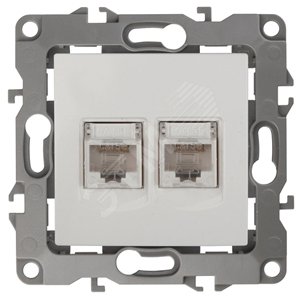 Изображение товара Розетка информационная двойная RJ45 Эра 12 IP20 слоновая кость