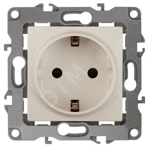 Изображение товара Розетка однофазная слоновая кость 16А 250В IP20 ЭРА 12