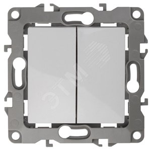 Изображение товара Двойной переключатель серии Эра 12 10А 250В белый