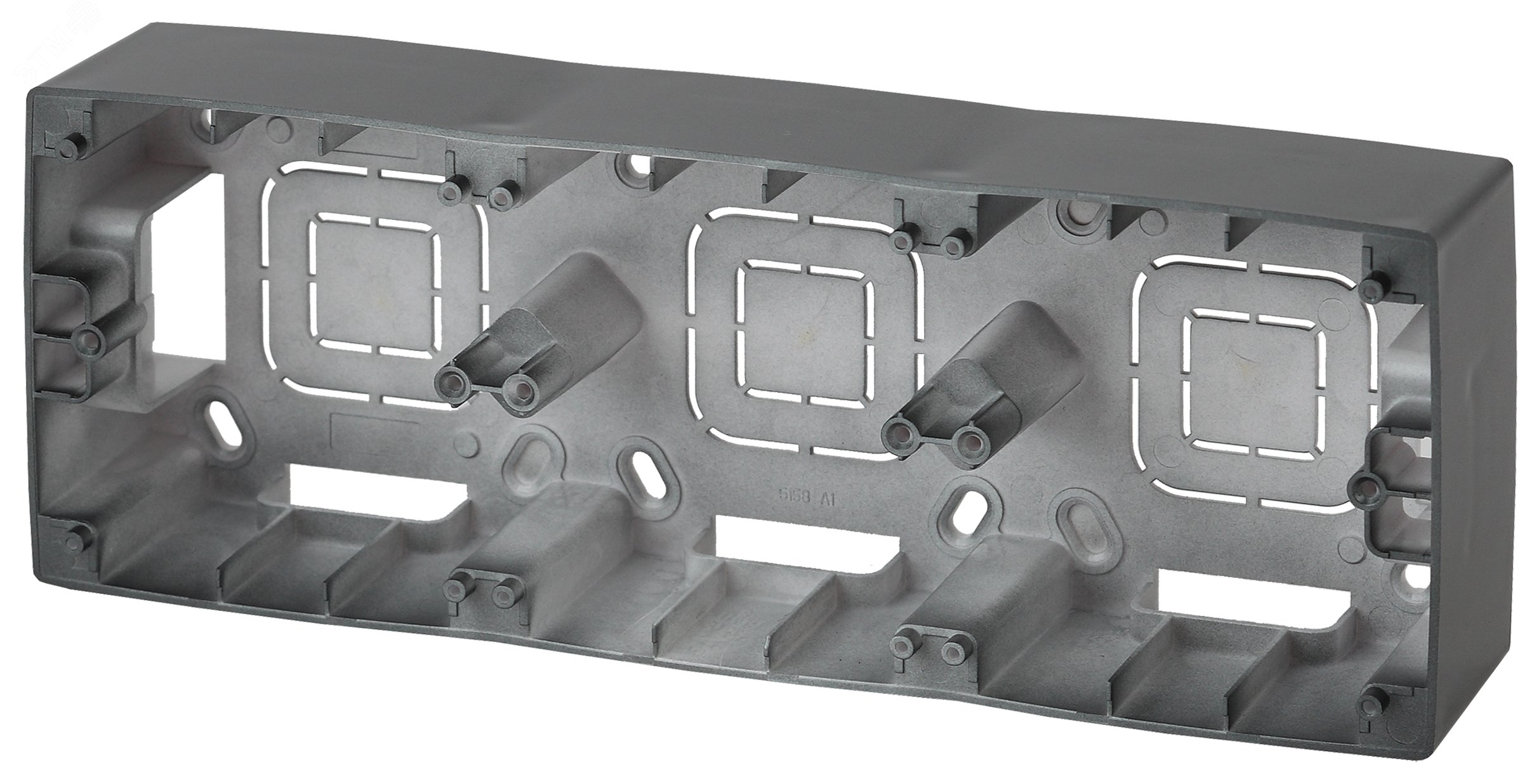 Изображение товара Коробка накладного монтажа 3 поста, Эра12, антрацит 12-6103-05 (шт)