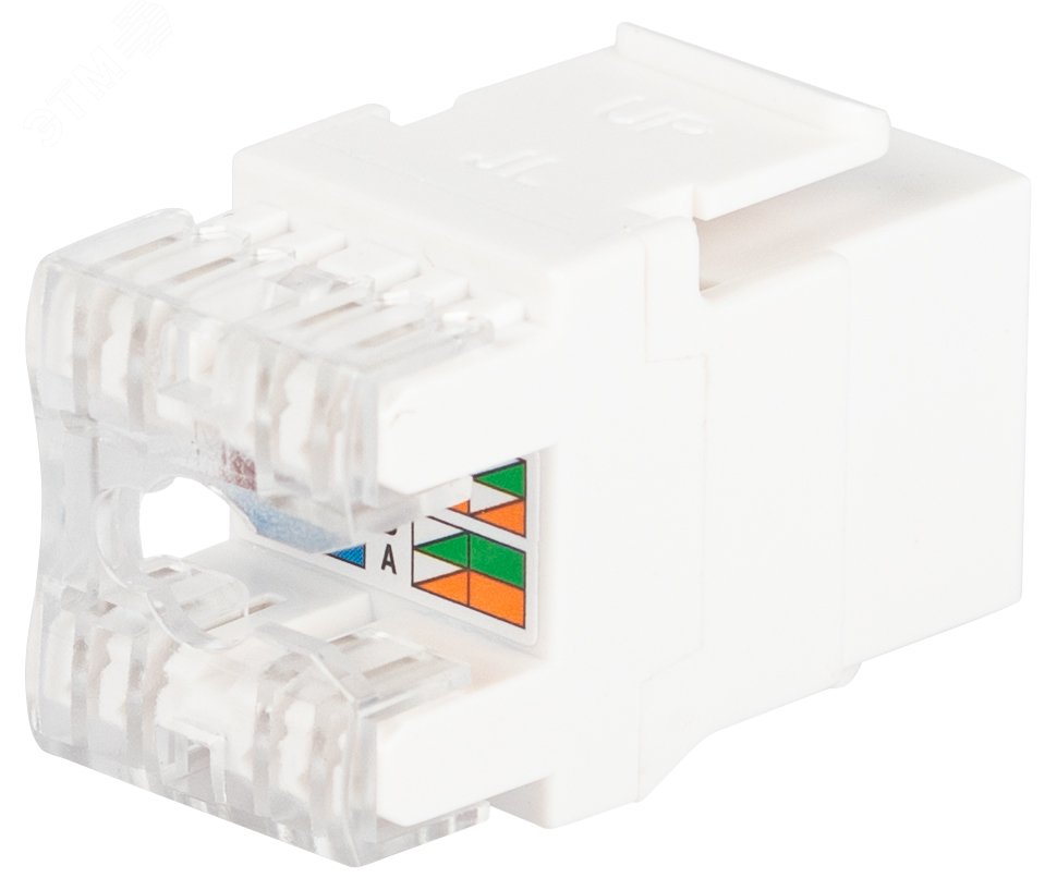 Изображение товара Коннектор RJ45 CAT6 UTP Keyston белый для Люков ЭРА ОФИС