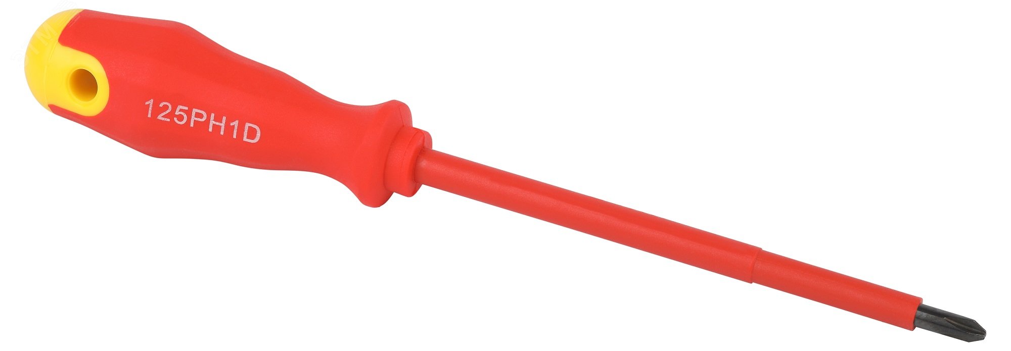 Изображение товара Диэлектрическая крестовая отвертка ЭРА PH 1х125 мм двухкомпонентная рукоятка