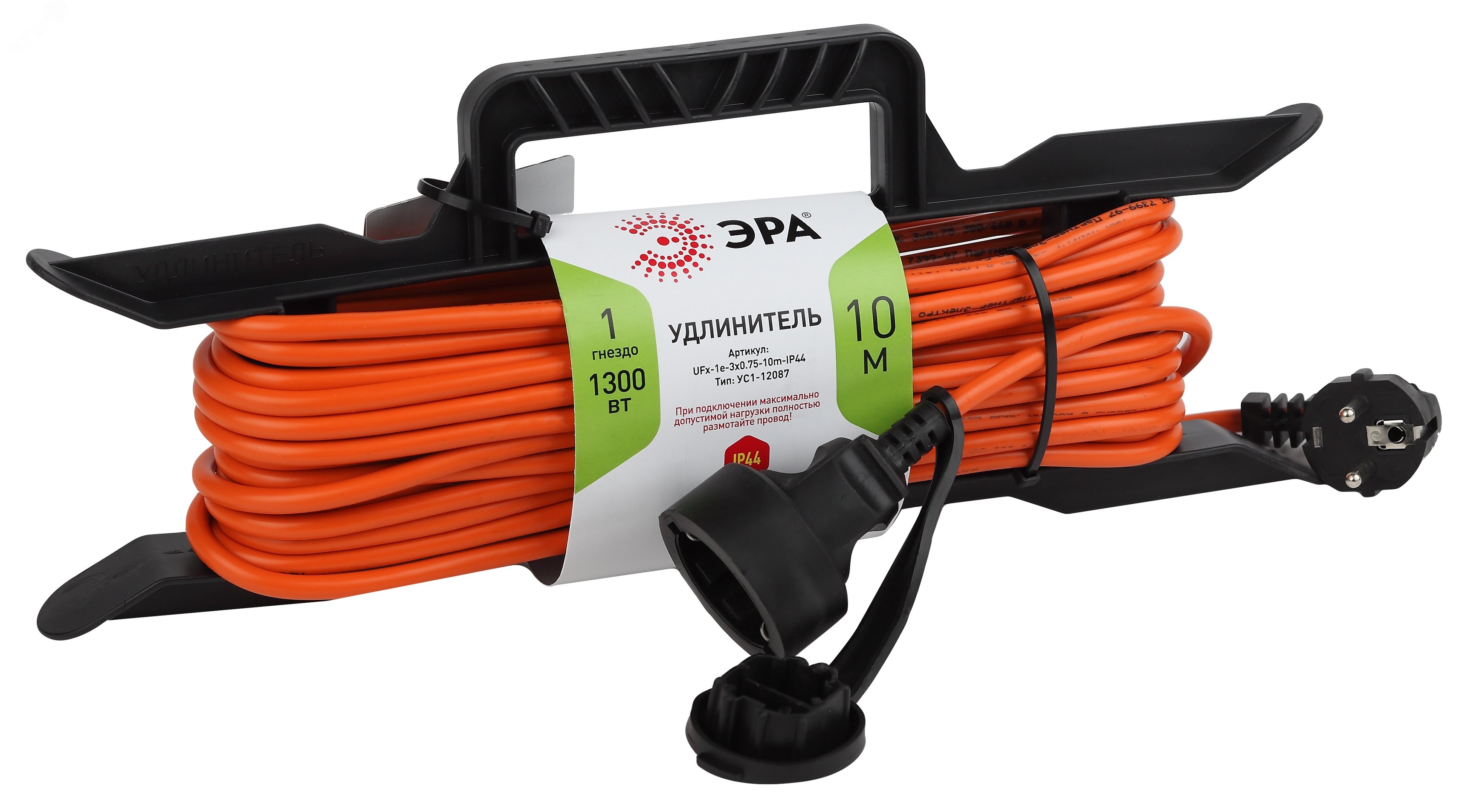 Изображение товара Удлинитель силовой на рамке с заземлением 10м IP44 ЭРА UFx-1e-3x0.75-10m