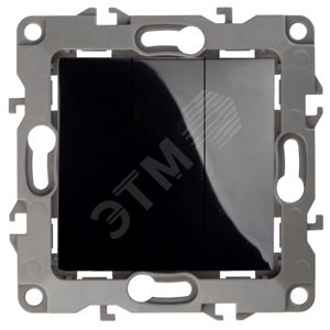 Изображение товара Трехклавишный скрытого монтажа выключатель Эра 12 черный 10А 250В IP20