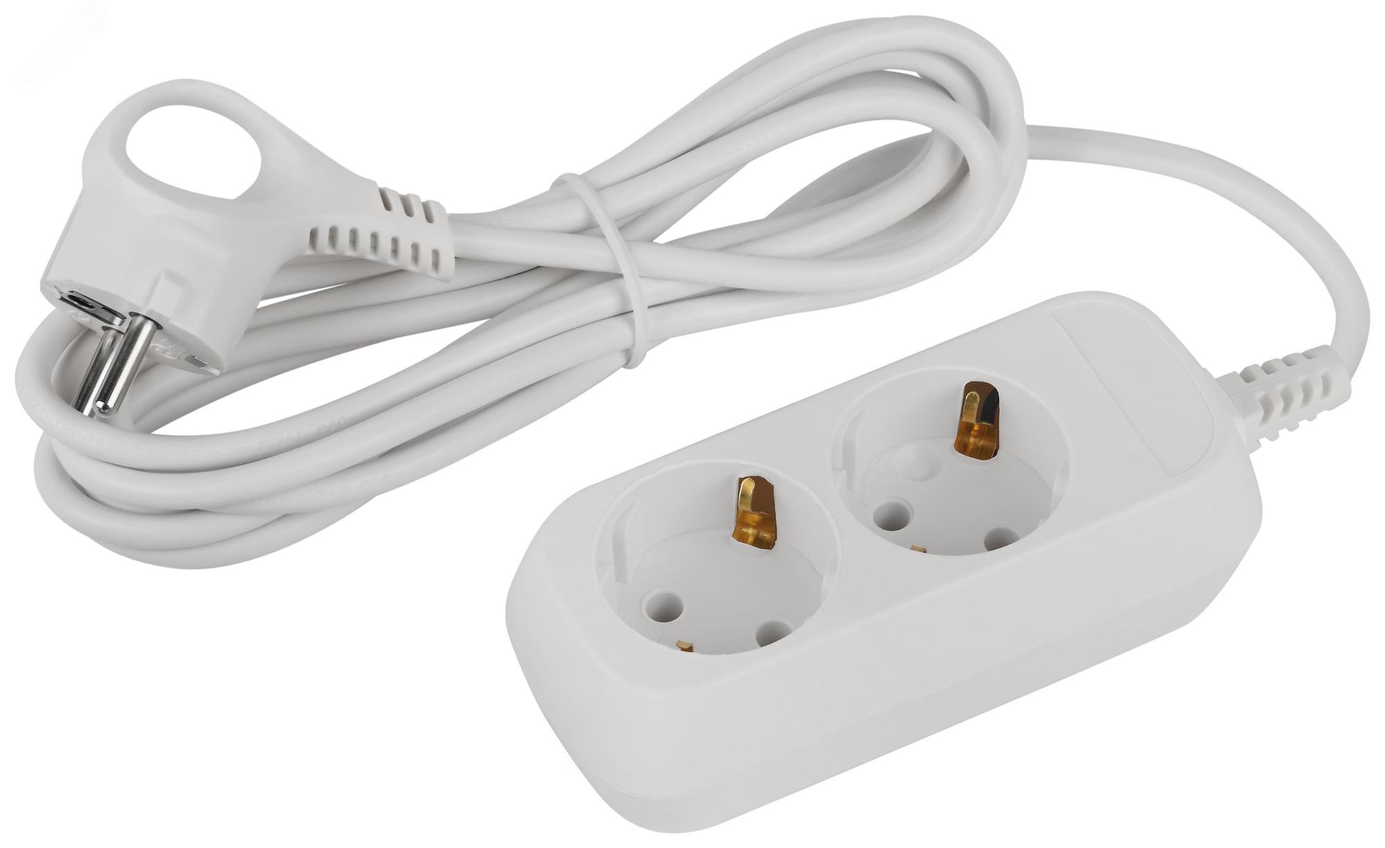 Изображение товара Удлинитель электрический 2 розетки с заземлением 3м ПВС 3x0.75мм2 ЭРА Greenline UDL-10-230-E