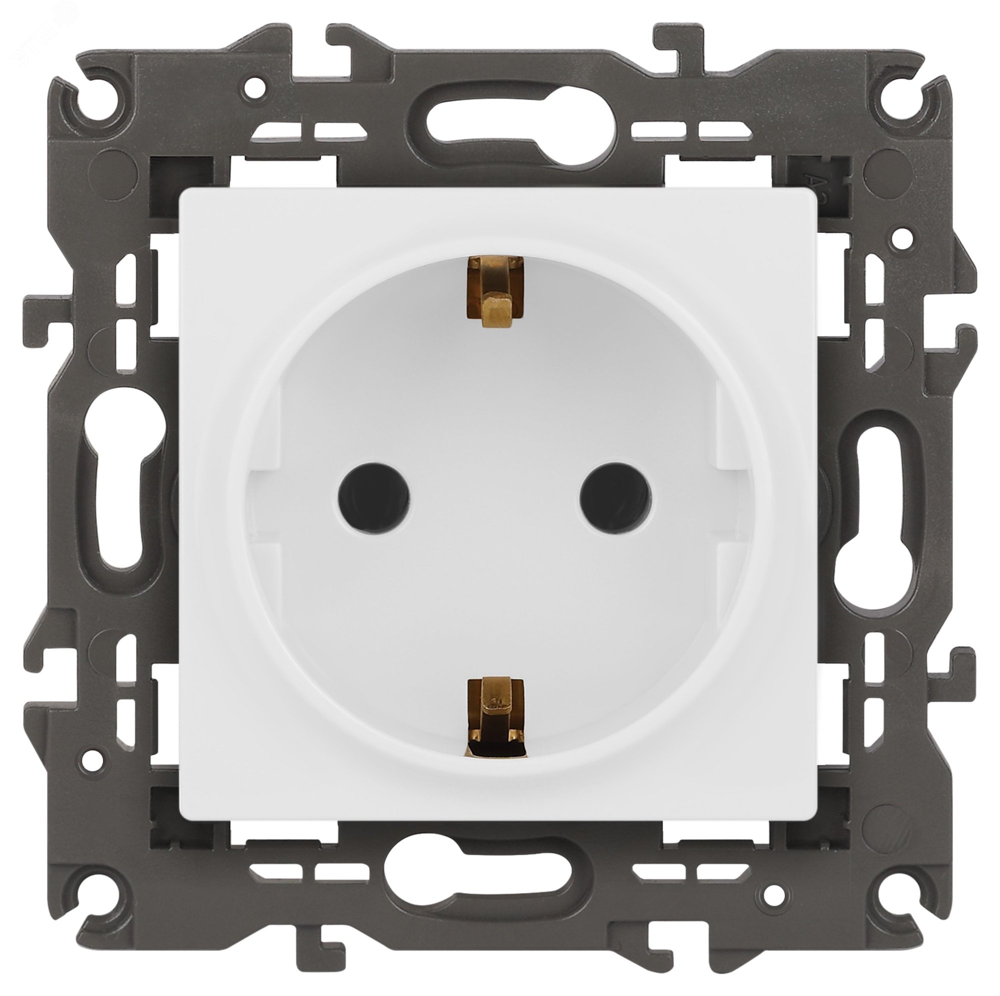 Изображение товара Розетка однофазная скрытого монтажа Эра Elegance белый матовый 16А IP20