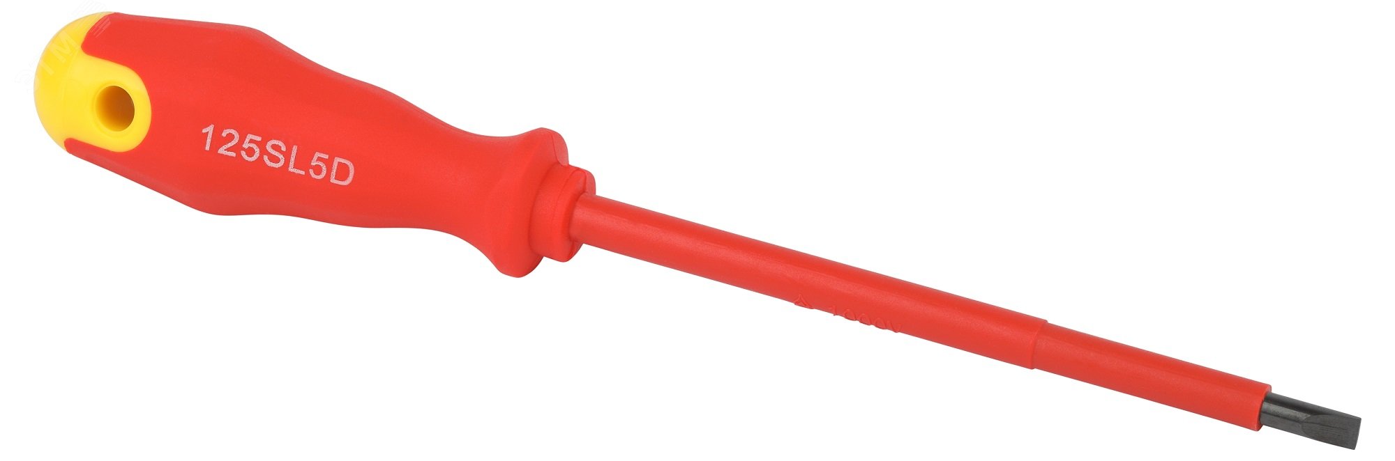 Изображение товара Отвертка шлицевая SL5х125 мм диэлектрическая до 1000 В двухкомпонентная рукоятка (шт)