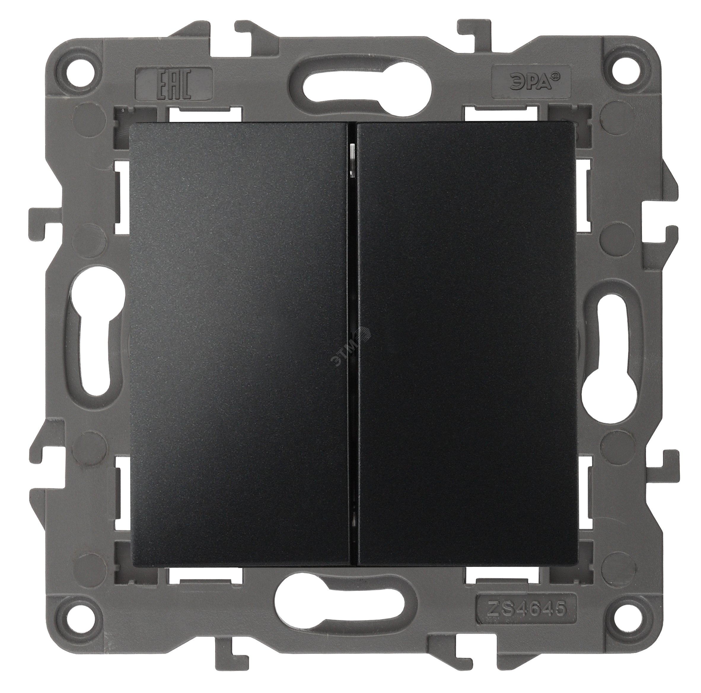 Изображение товара Переключатель двойной 10А 250В Эра Elegance антрацит IP20