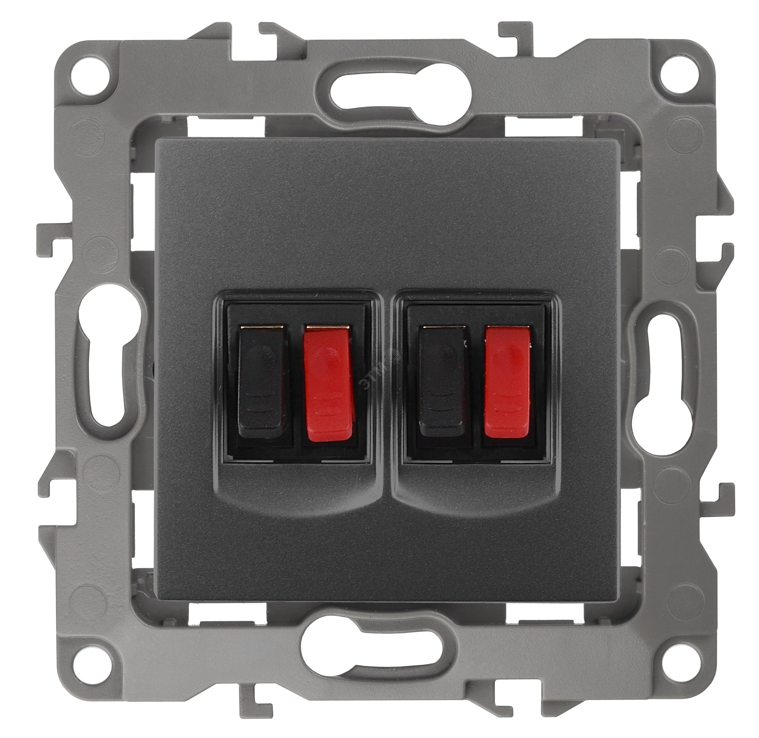 Изображение товара Розетка аудио двойная серии Эра 12 графит IP20 монтаж скрытый