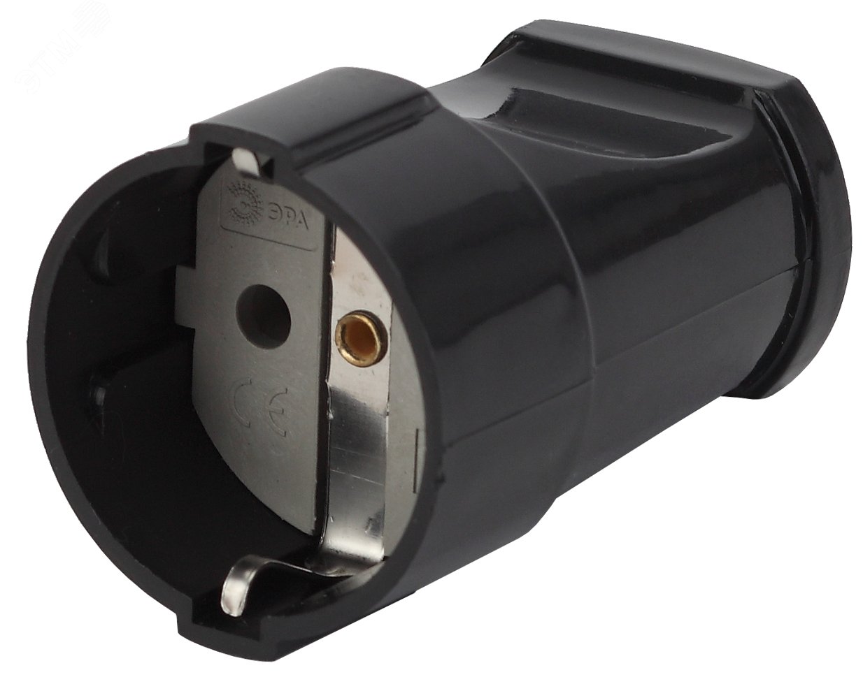 Изображение товара Розетка кабельная с заземлением прямая 16A черная ЭРА Rx2-B