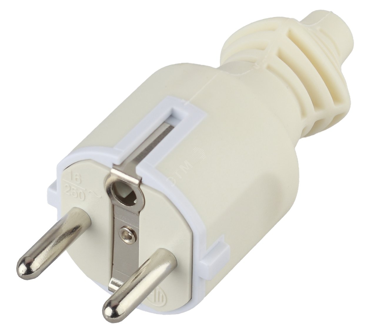 Изображение товара Вилка c/з 16A прямой ввод ПВХ оболочка белая ЭРА V4(W) для бытовых электроприборов