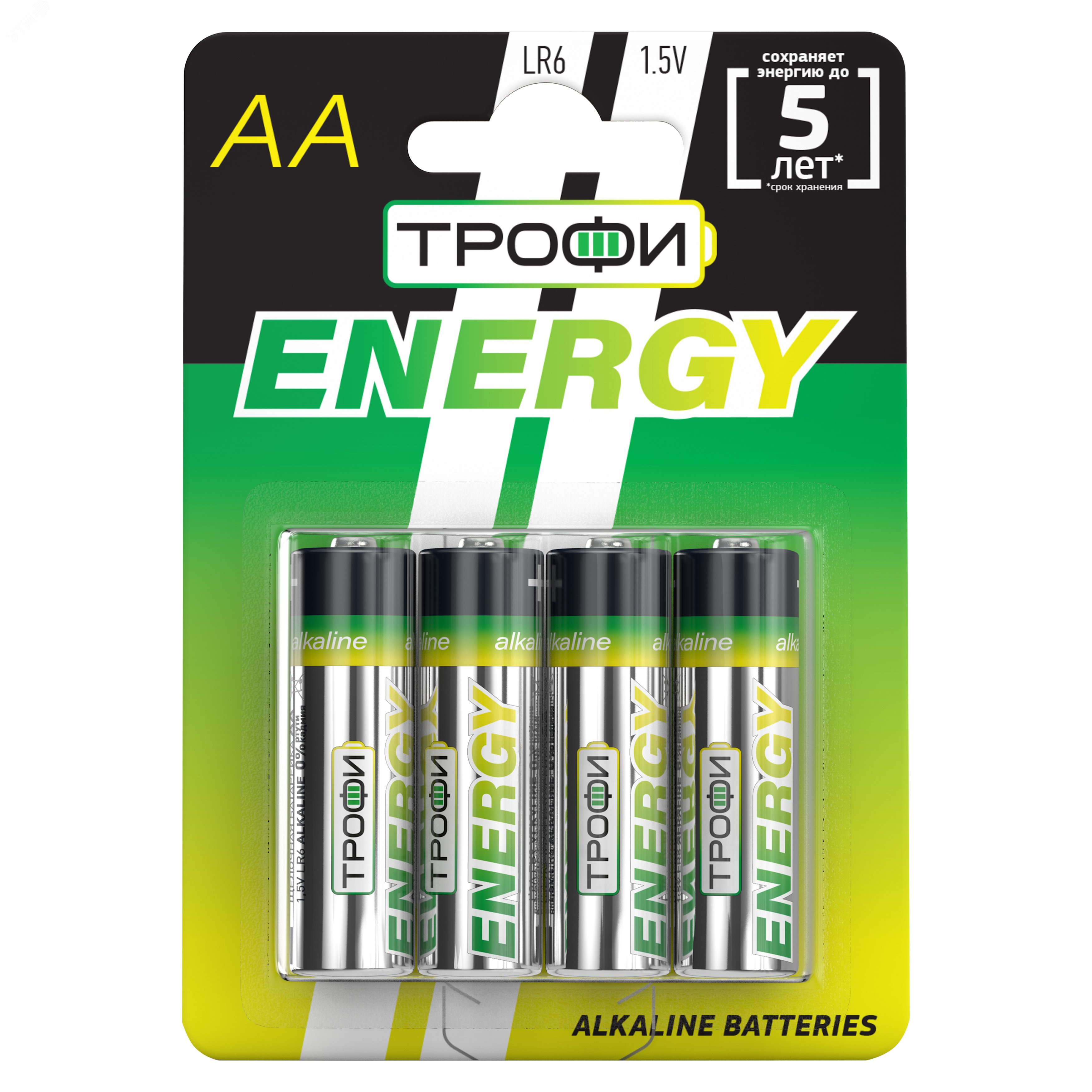 Изображение товара Батарейка Трофи LR6-4BL ENERGY Alkaline (40/720/17280) (шт)