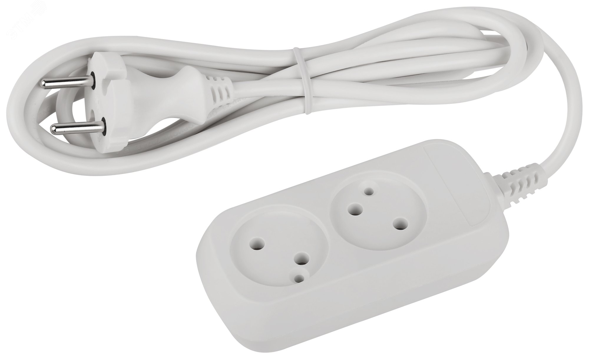 Изображение товара Электрический удлинитель 2 розетки без заземления 1,5м ПВС 2x0.75мм2 ЭРА UDL-10-215 Greenline