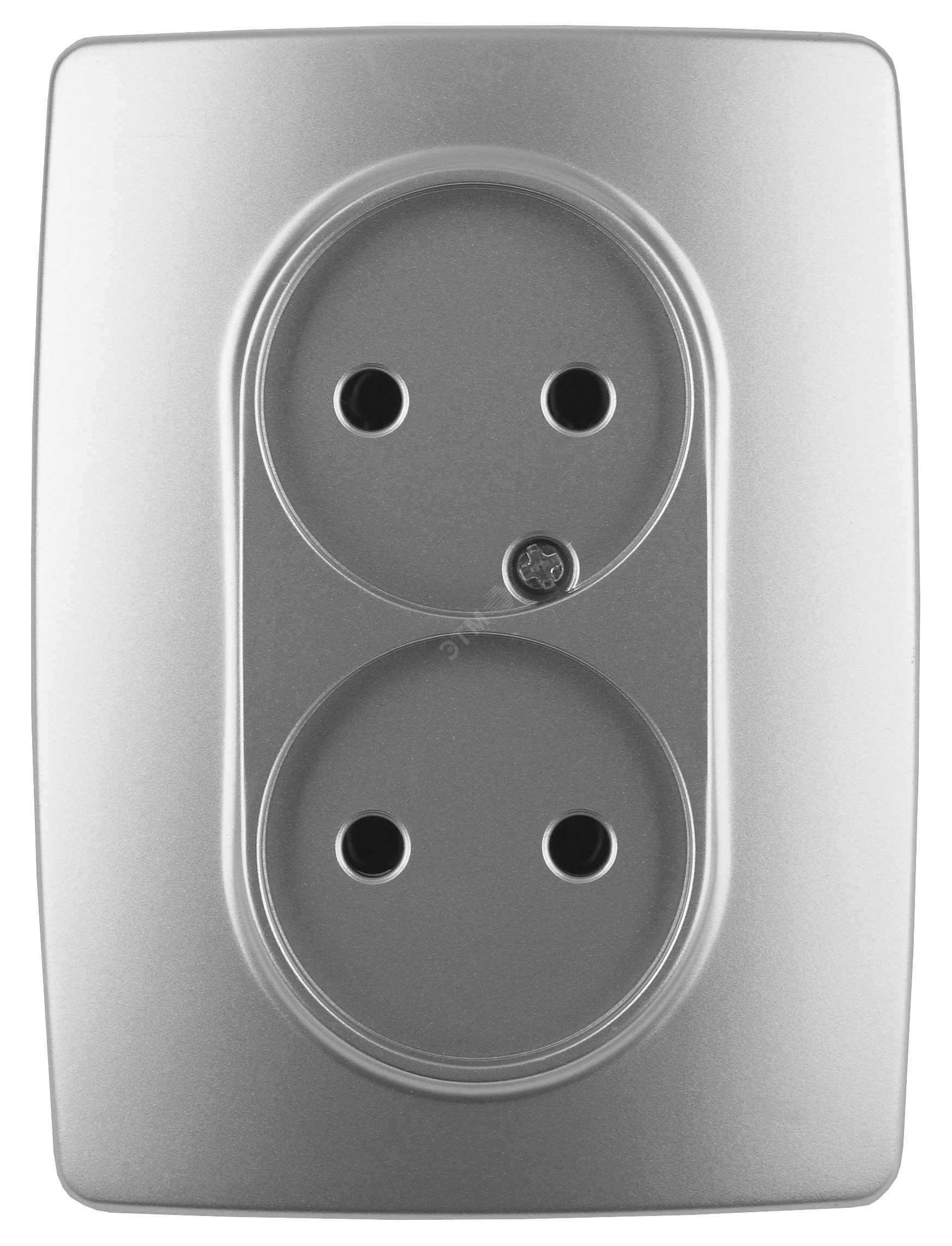 Изображение товара Розетка однофазная двойная скрытого монтажа, в рамку без шторок алюминий 16А 250В IP20 автоматические (безвинтовые) зажимы 12-2107-03 Эра 12 (шт)