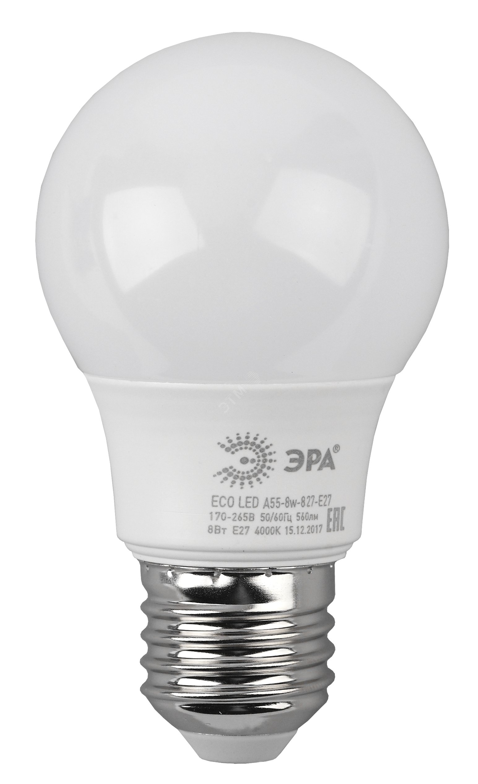 Лампа светодиодная LED A55-8W-827-E27(диод,груша,8Вт,тепл,E27) Б0032095 ЭРА - превью