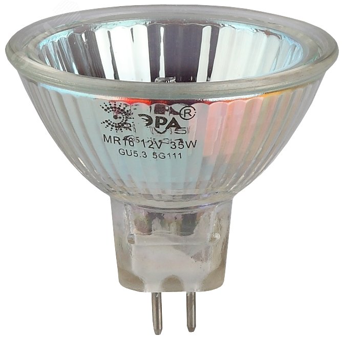 Лампа GU5.3-MR16-35W-12V-CL (галоген софит 35Вт нейтр GU5.3) (10/200/6000) C0027355 ЭРА - превью 3