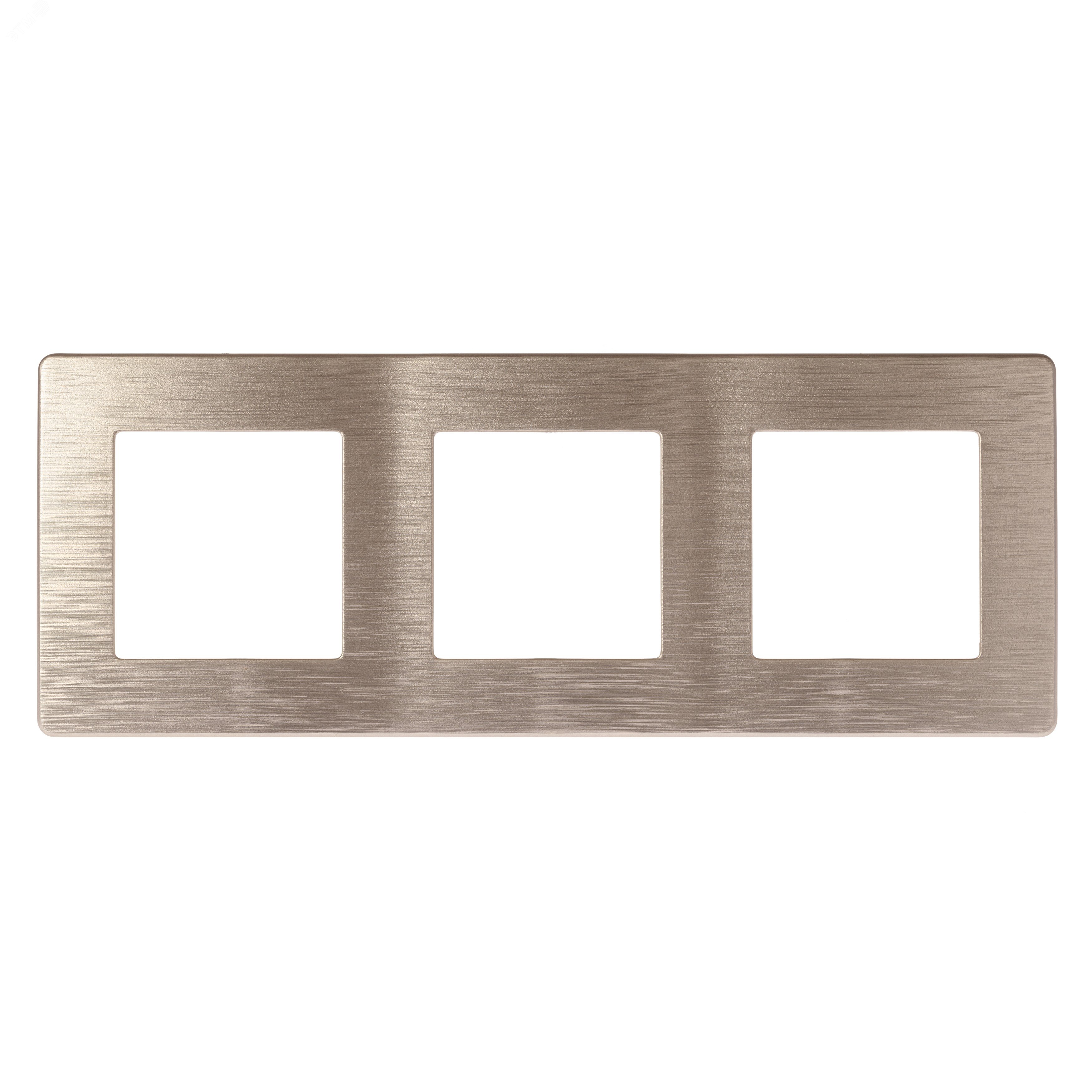 Изображение товара Рамка для розеток и выключателей ЭРА Серия 12 на 3 поста шампань