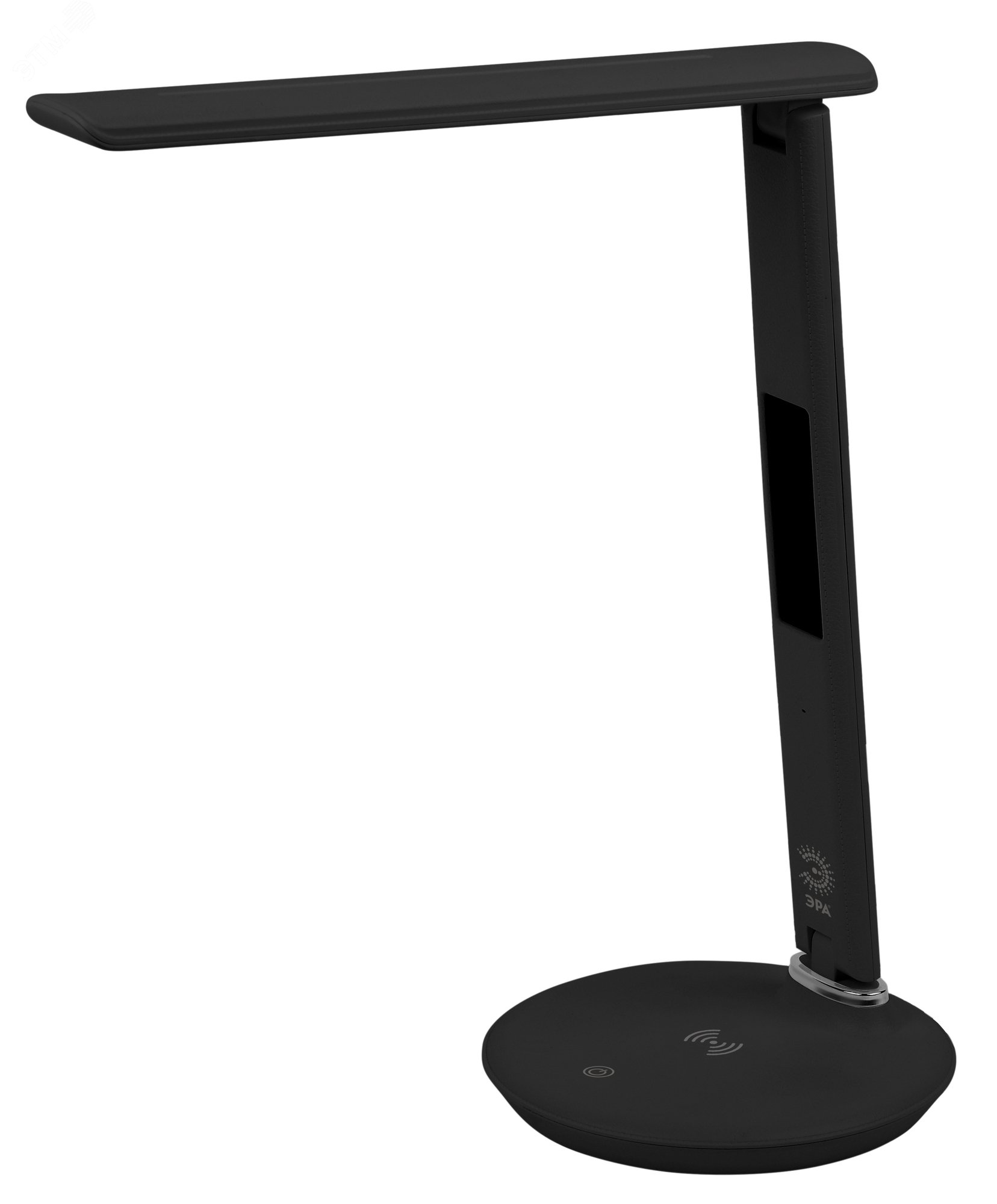 Изображение товара Настольный светильник ЭРА NLED-505-10W-BK с беспроводной зарядкой и дисплеем