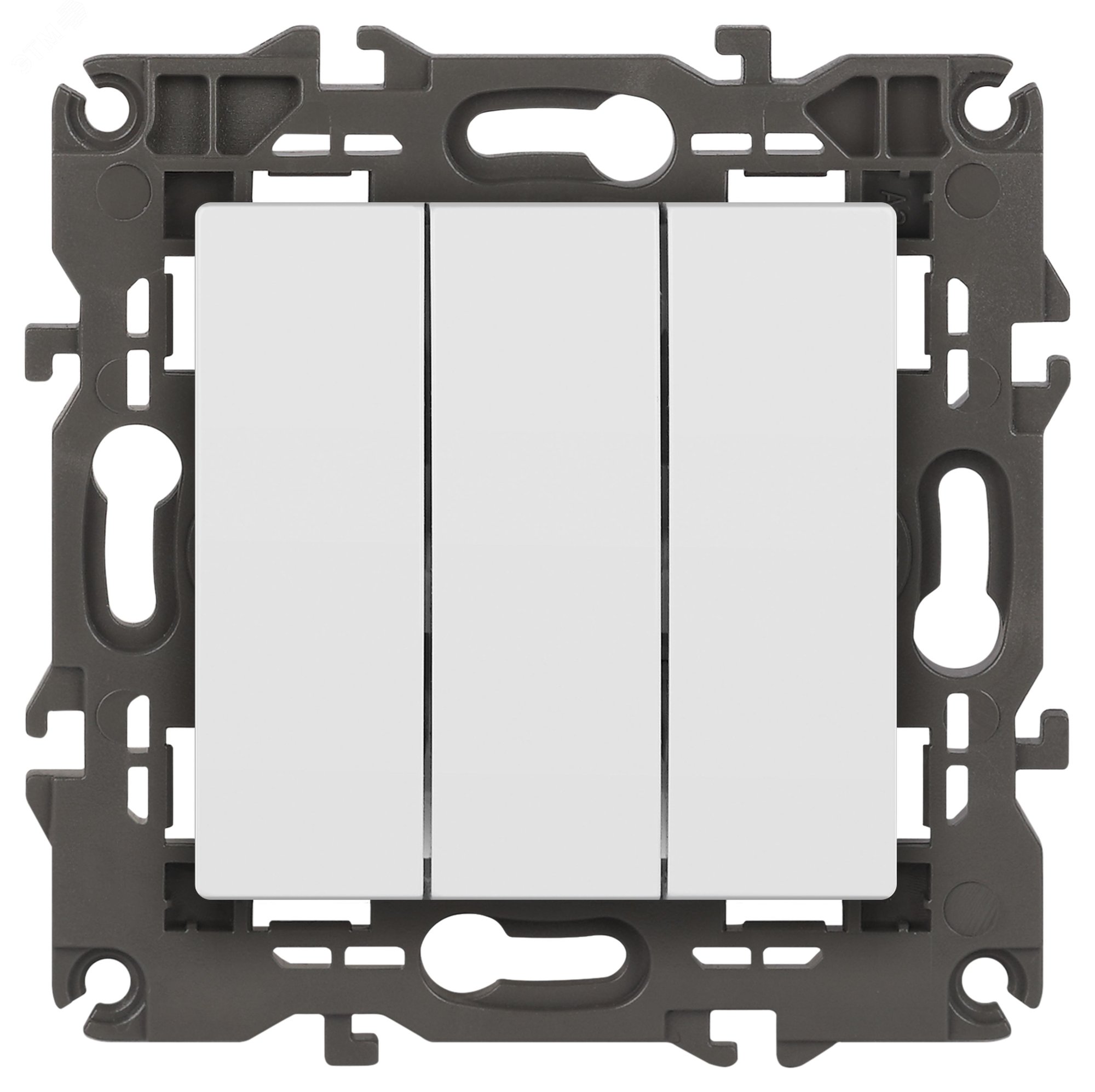 Изображение товара Выключатель трехклавишный серии Эра Elegance белый матовый 14-1107-01М