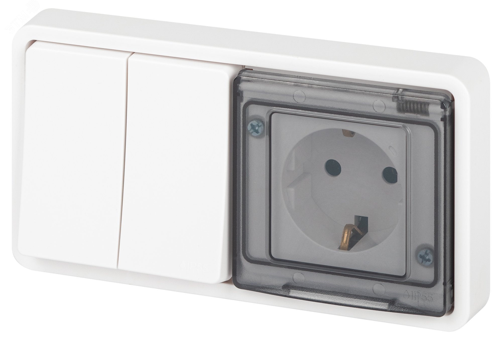 Изображение товара Блок розетка с выключателем IP55 Эра Эксперт 16А 250В белый