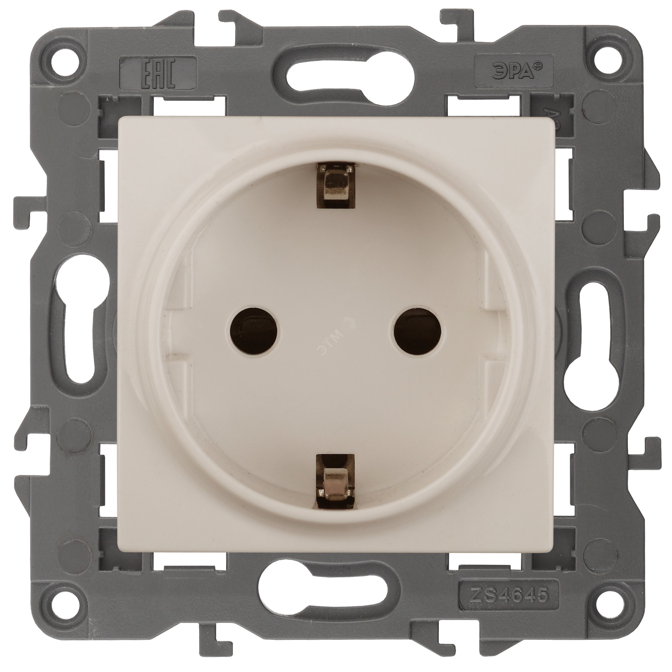 Изображение товара Розетка скрытого монтажа с заземлением IP20 16А слоновая кость Эра Elegance