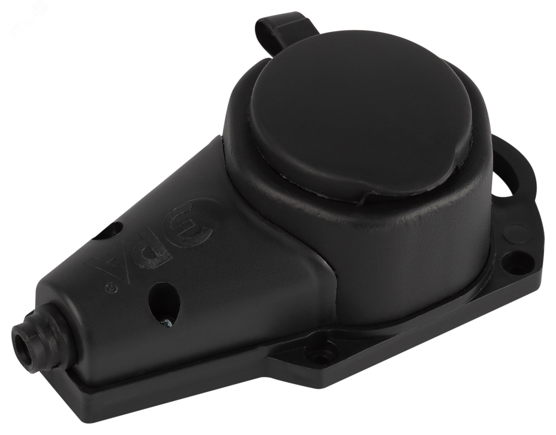 Изображение товара Колодка каучуковая с заземлением 1 розетка 16A IP44 ЭРА KX-1e-B-IP44 черная