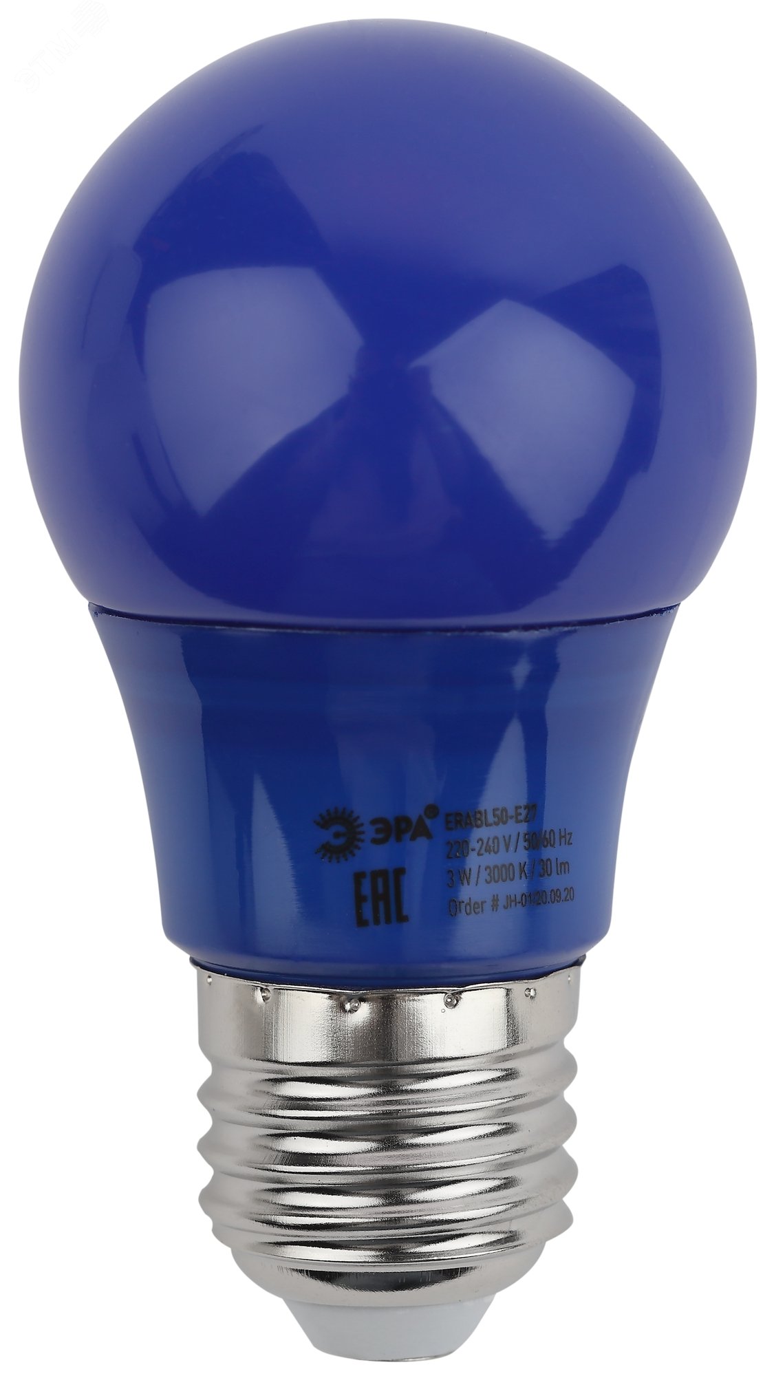 Лампа светодиодная для Белт-Лайт груша син., 13SMD, 3W, E27, для белт-лайт ERABL50-E27 LED A50-3W-E27 Б0049578 ЭРА - превью 3