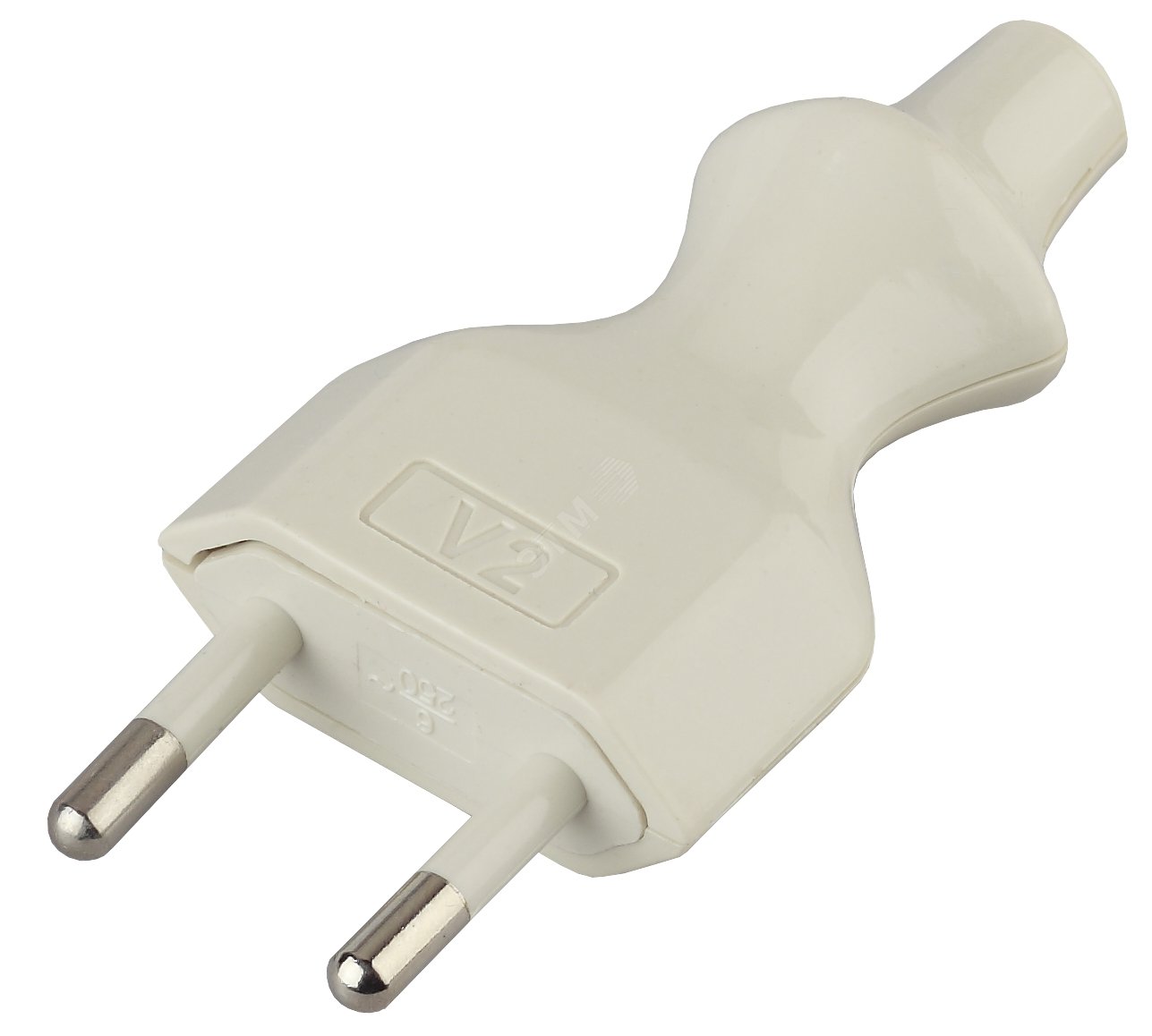 Изображение товара Вилка штепсельная ЭРА V2 без заземления 10A белая