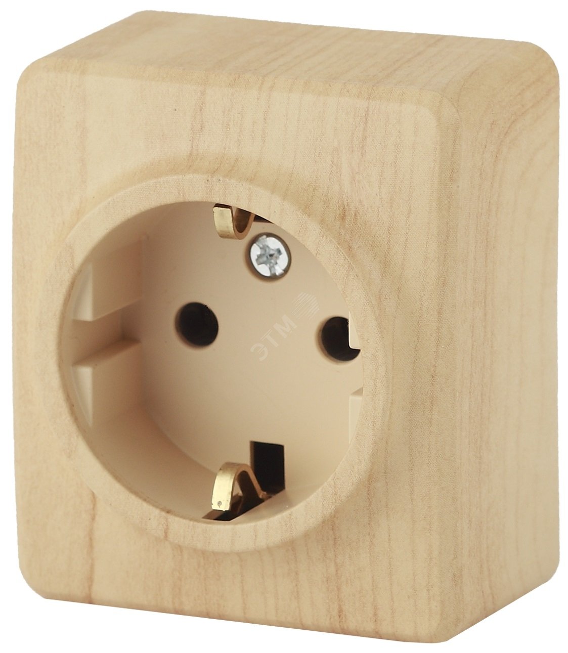 Изображение товара Розетка силовая однофазная наружная с заземлением IP20 серии Эра Эксперт сосна 16А 250В