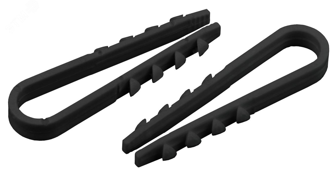 Дюбель-хомут для круглого кабеля 5-10мм черный (10шт) (300/9000) Б0045090 ЭРА