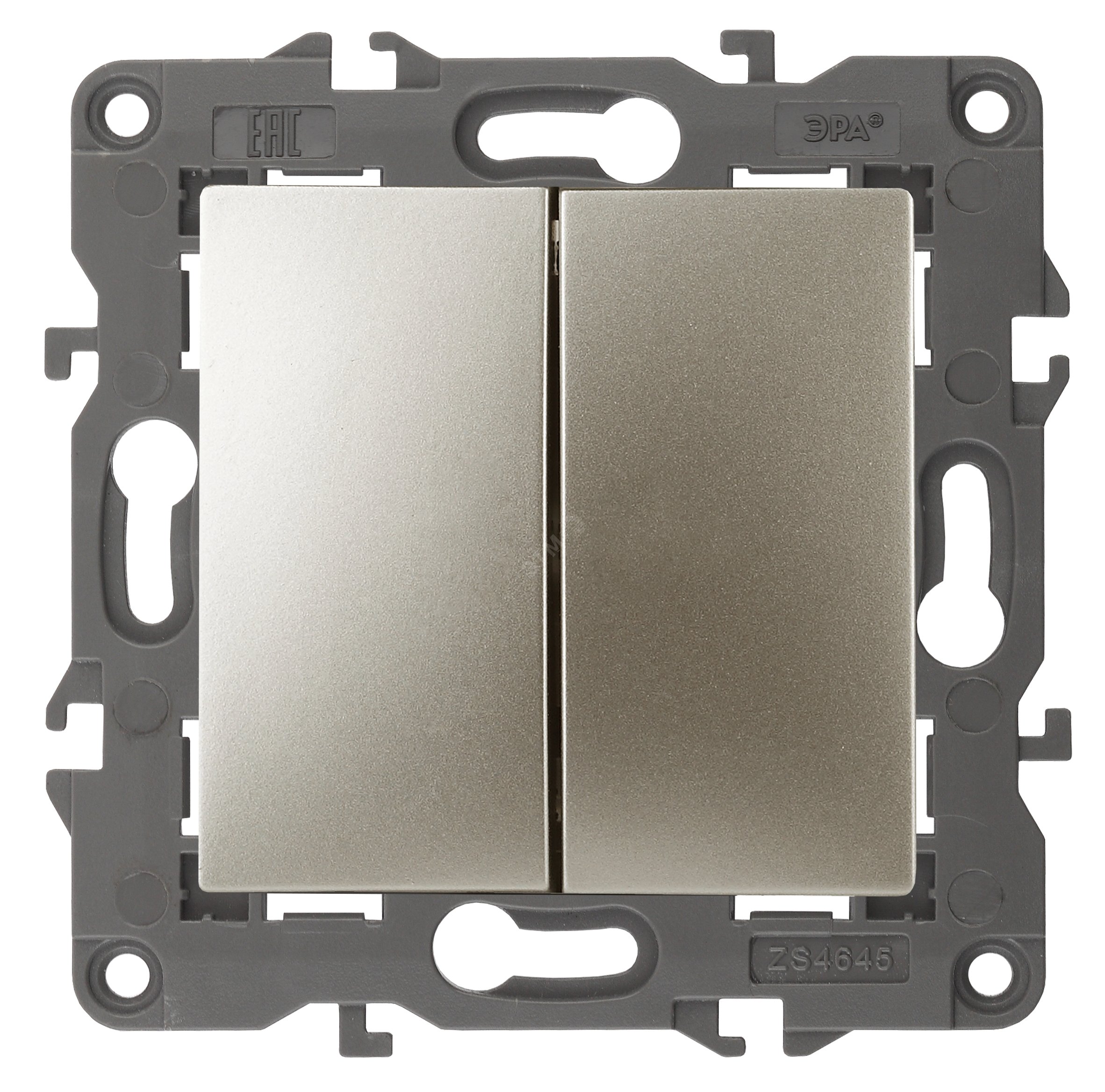 Изображение товара Выключатель двухклавишный ЭРА Elegance шампань IP20 10А 250В