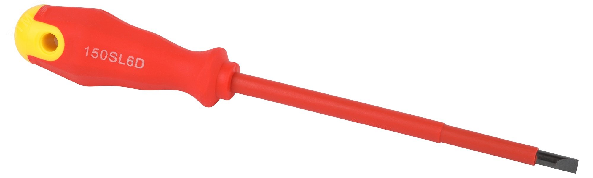 Изображение товара Отвертка шлицевая ЭРА SL6х150 диэлектрическая двухкомпонентная рукоятка