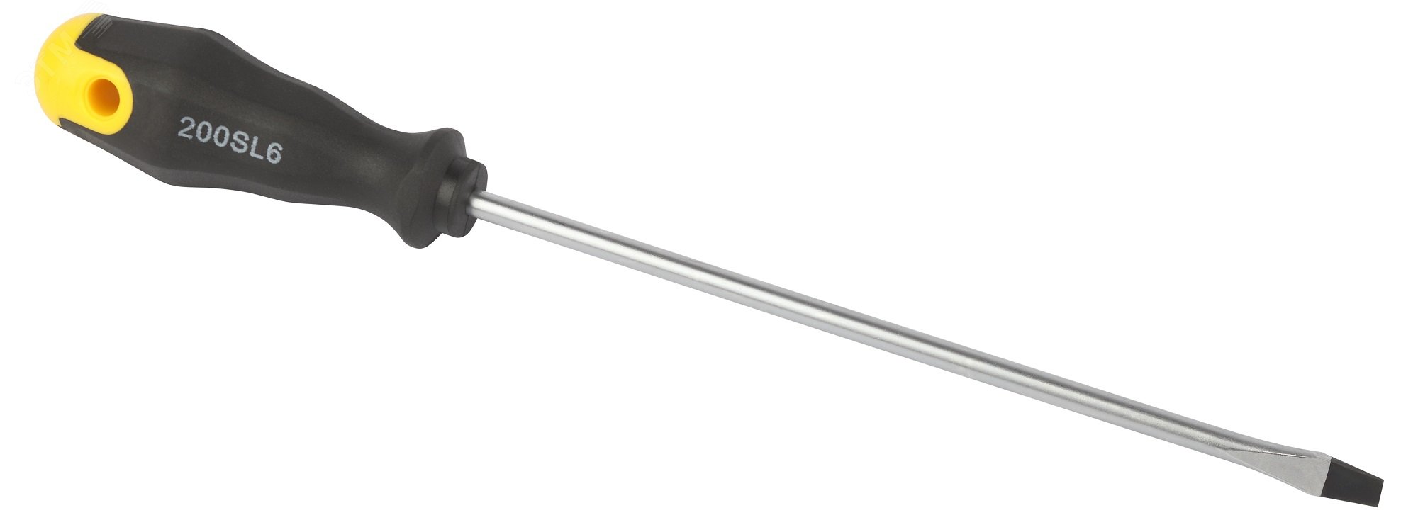 Изображение товара Отвертка шлицевая SL6х200 мм двухкомпонентная рукоятка (шт)