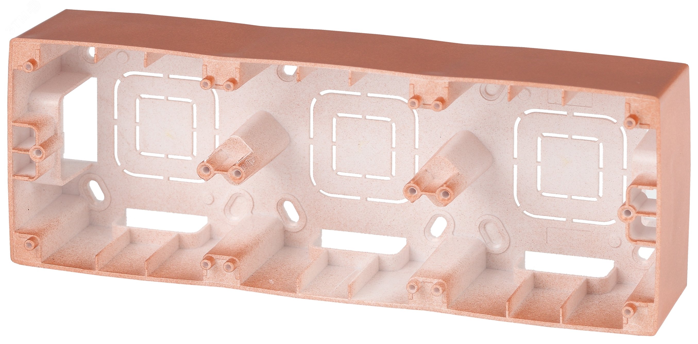 Изображение товара Коробка накладного монтажа 3 поста, Эра12, медь (5/50/600) 12-6103-14 (шт)