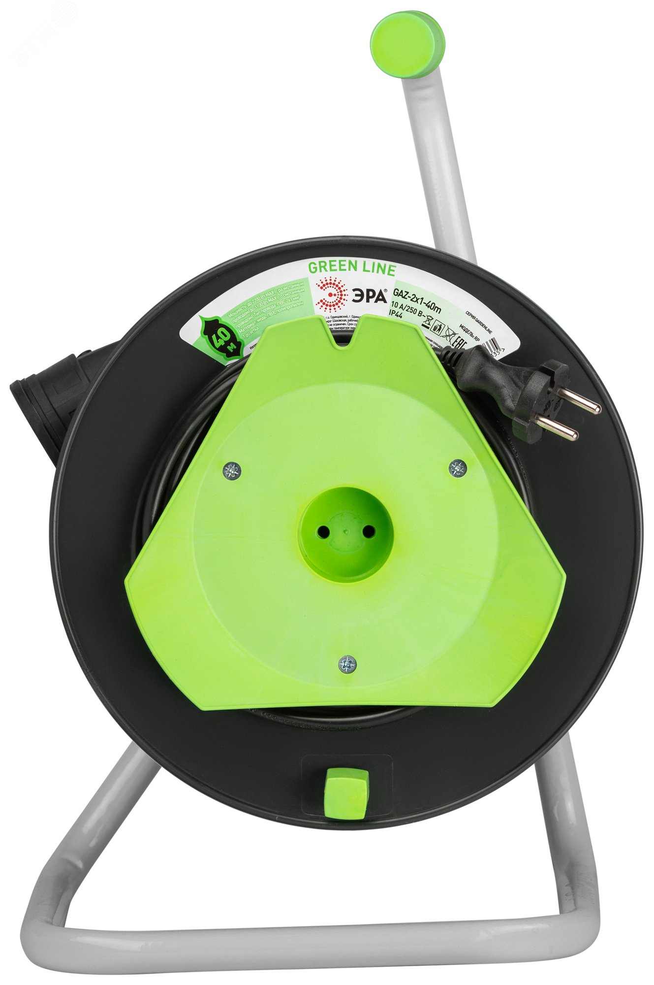 Изображение товара Удлинитель силовой на катушке GREEN LINE GAZ-2x1-40m 1 розетка без заземления
