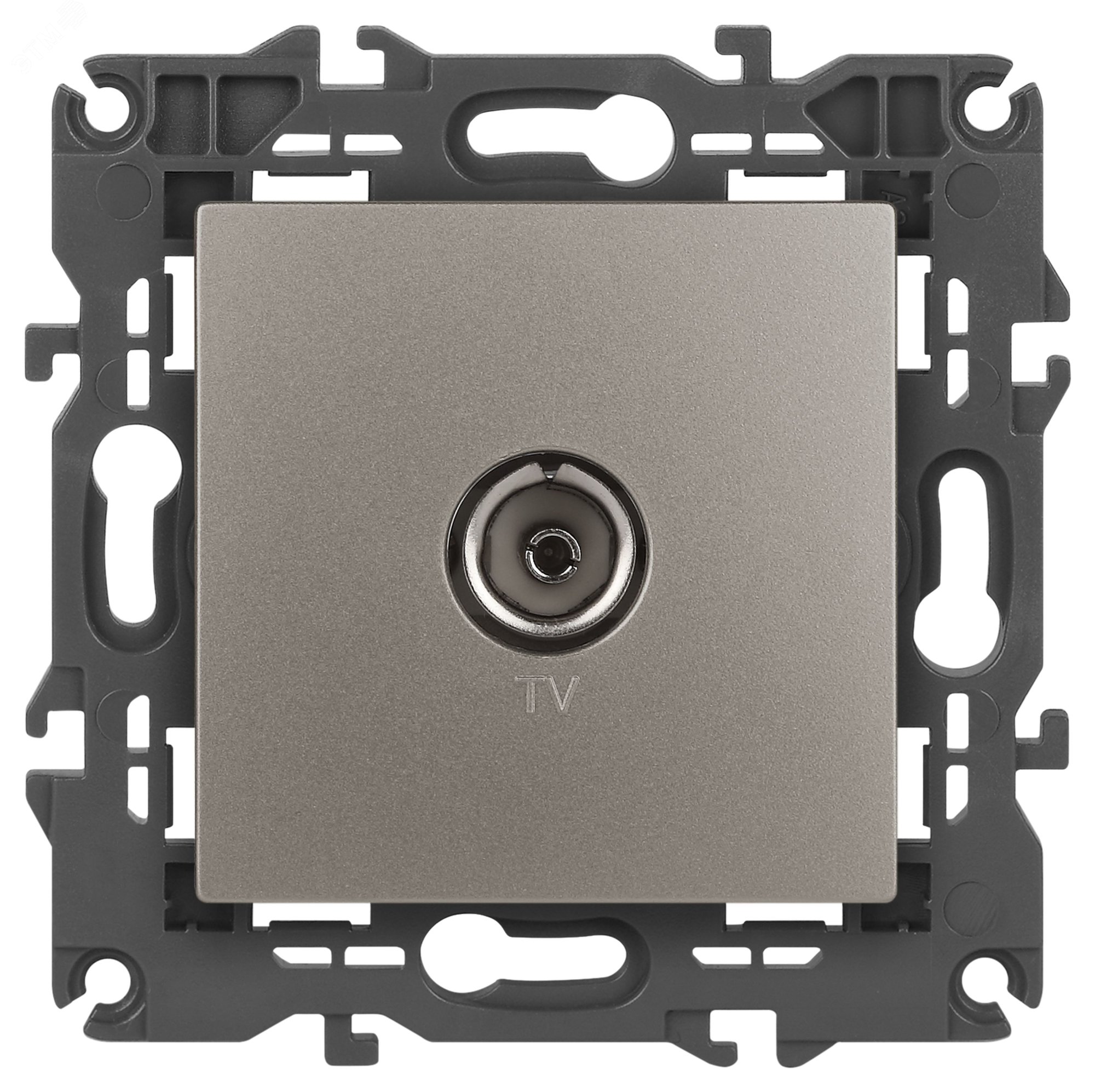 Изображение товара Розетка телевизионная одиночная Эра Elegance титан IP20 скрытый монтаж