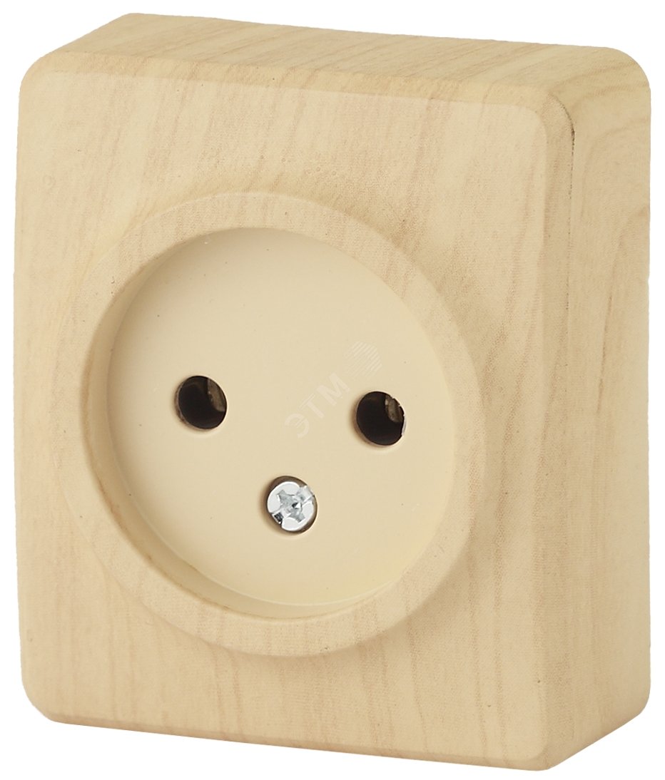Изображение товара Однофазная наружная розетка серии Эра Эксперт 16А IP20 сосна