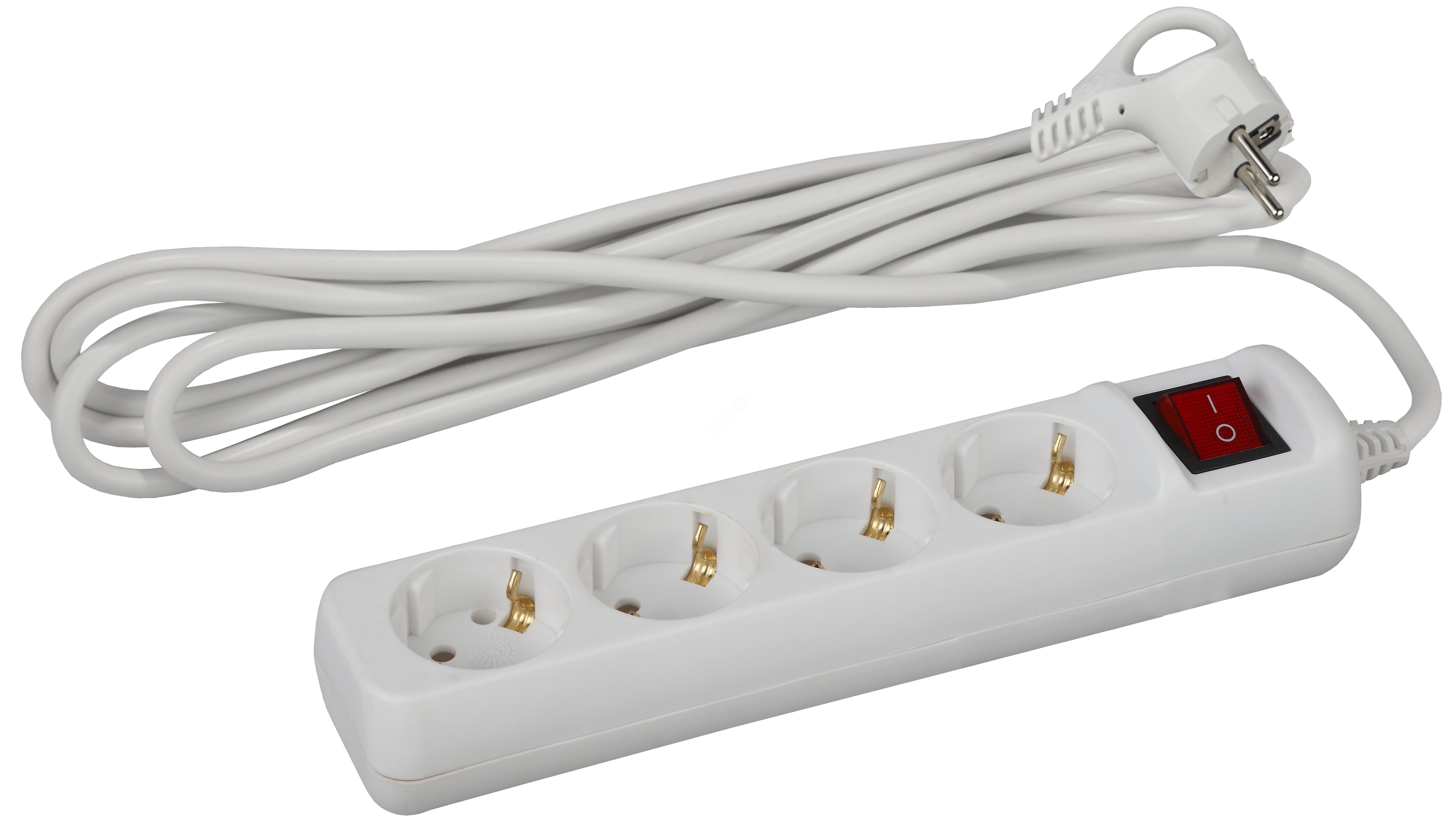 Изображение товара Удлинитель с заземлением Эра 4 гнезда 5м 16А IP20 белый