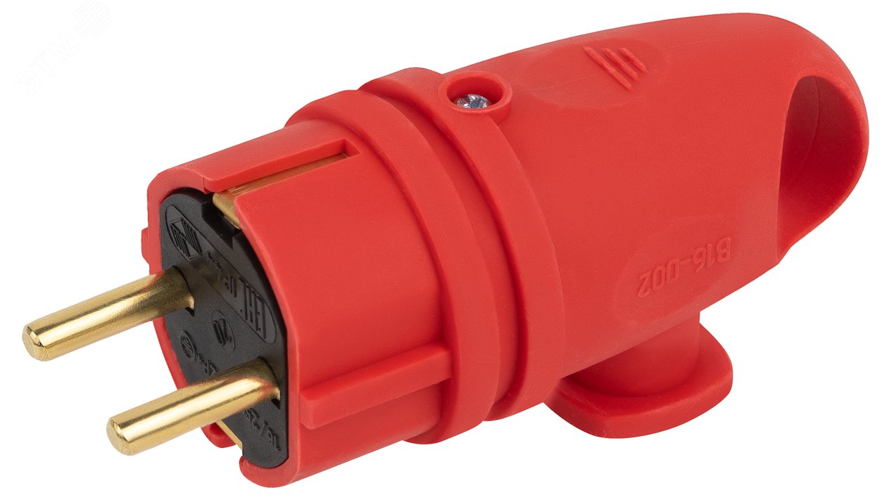 Изображение товара Вилка каучуковая с заземлением VX11-R-IP44 16А IP44 красная ЭРА