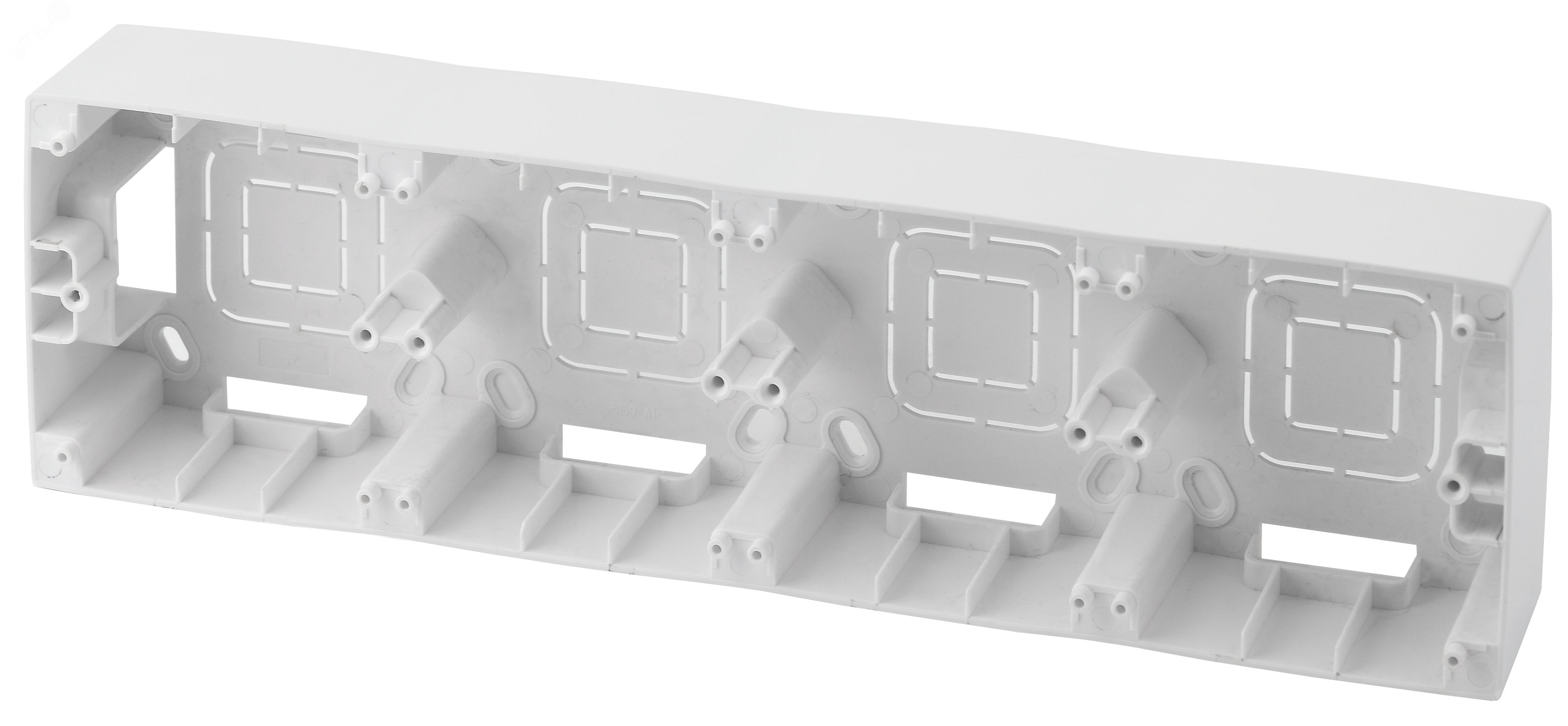 Изображение товара Коробка накладного монтажа Эра 12 4 поста белая для силовых розеток
