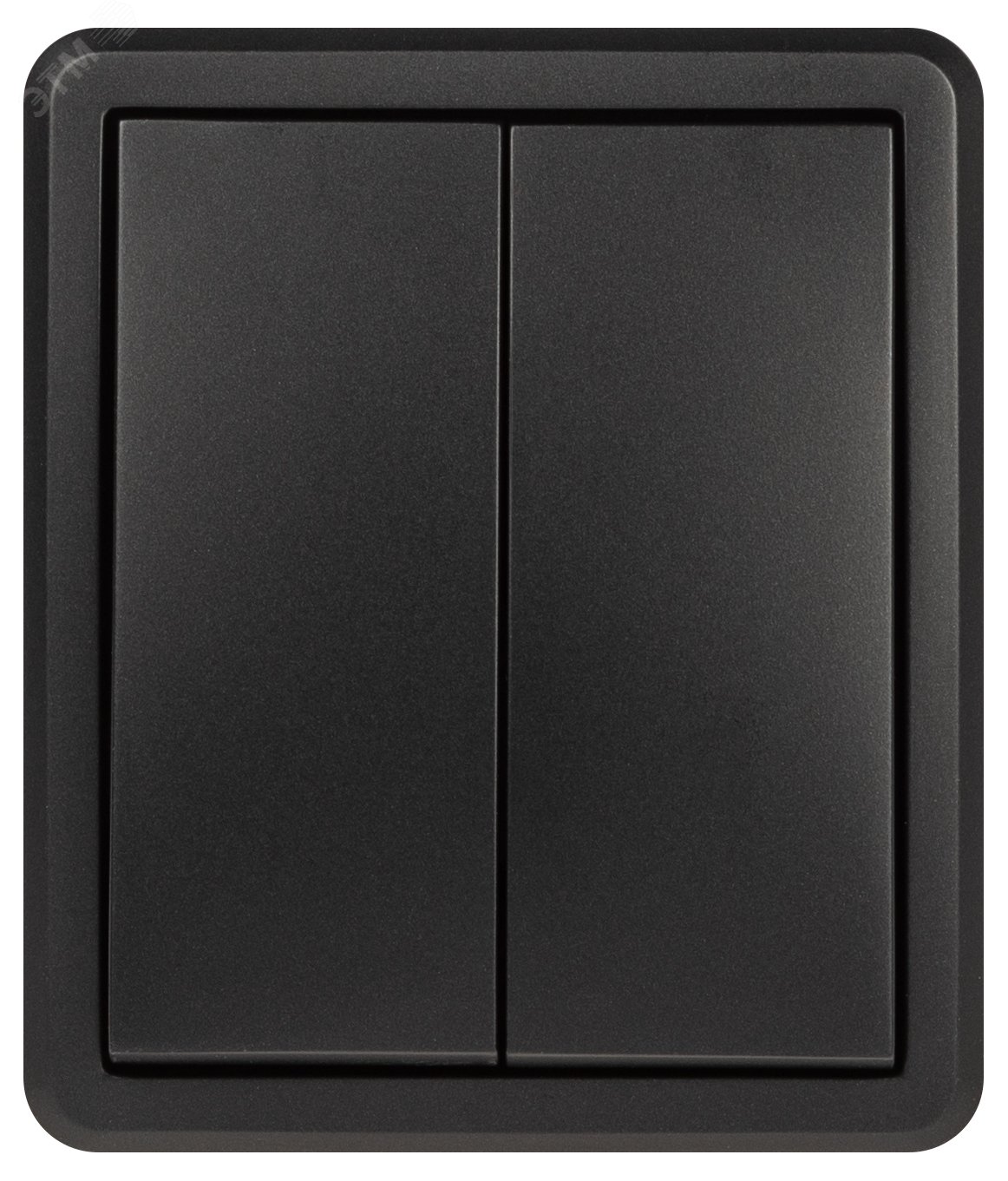 Изображение товара Выключатель двухклавишный наружный с подсветкой IP20 ЭРА Эксперт 11-1205-05 антрацит