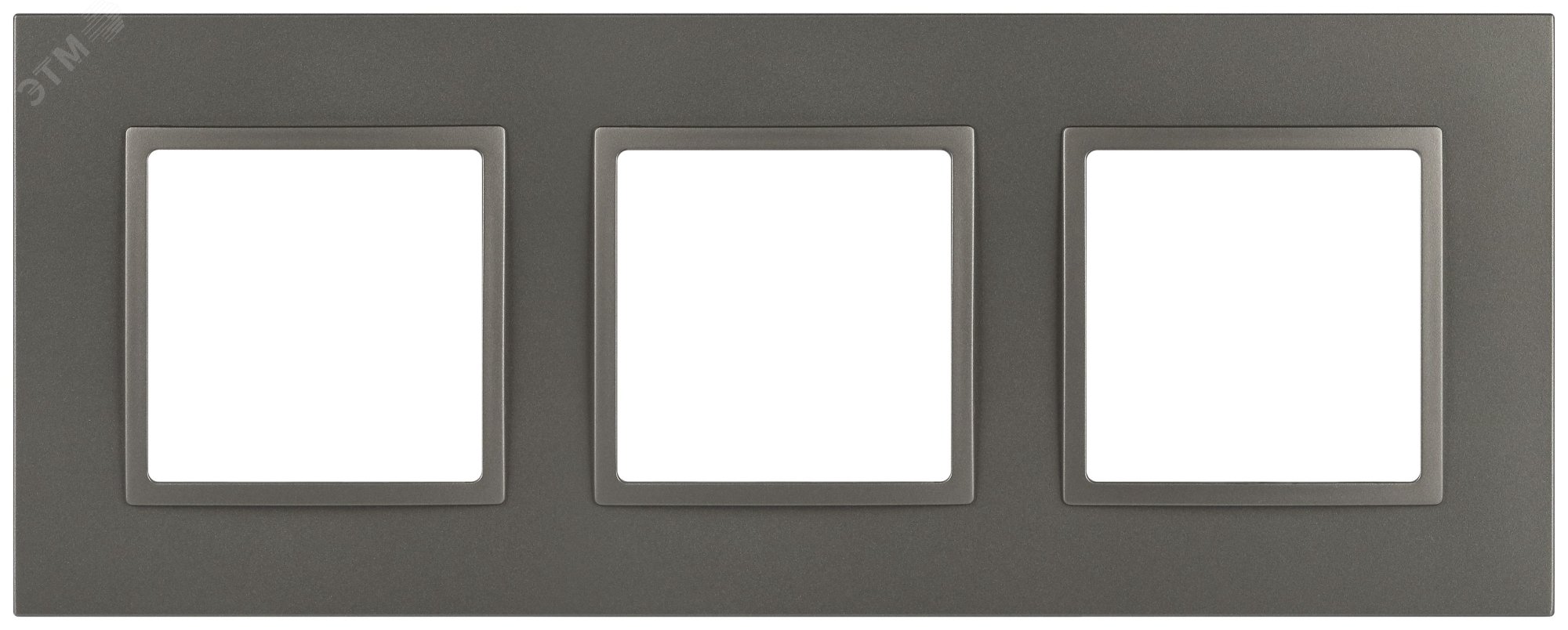 Изображение товара Рамка для розеток и выключателей 3 поста титан пластик ЭРА Elegance 14-5013-16 (шт)