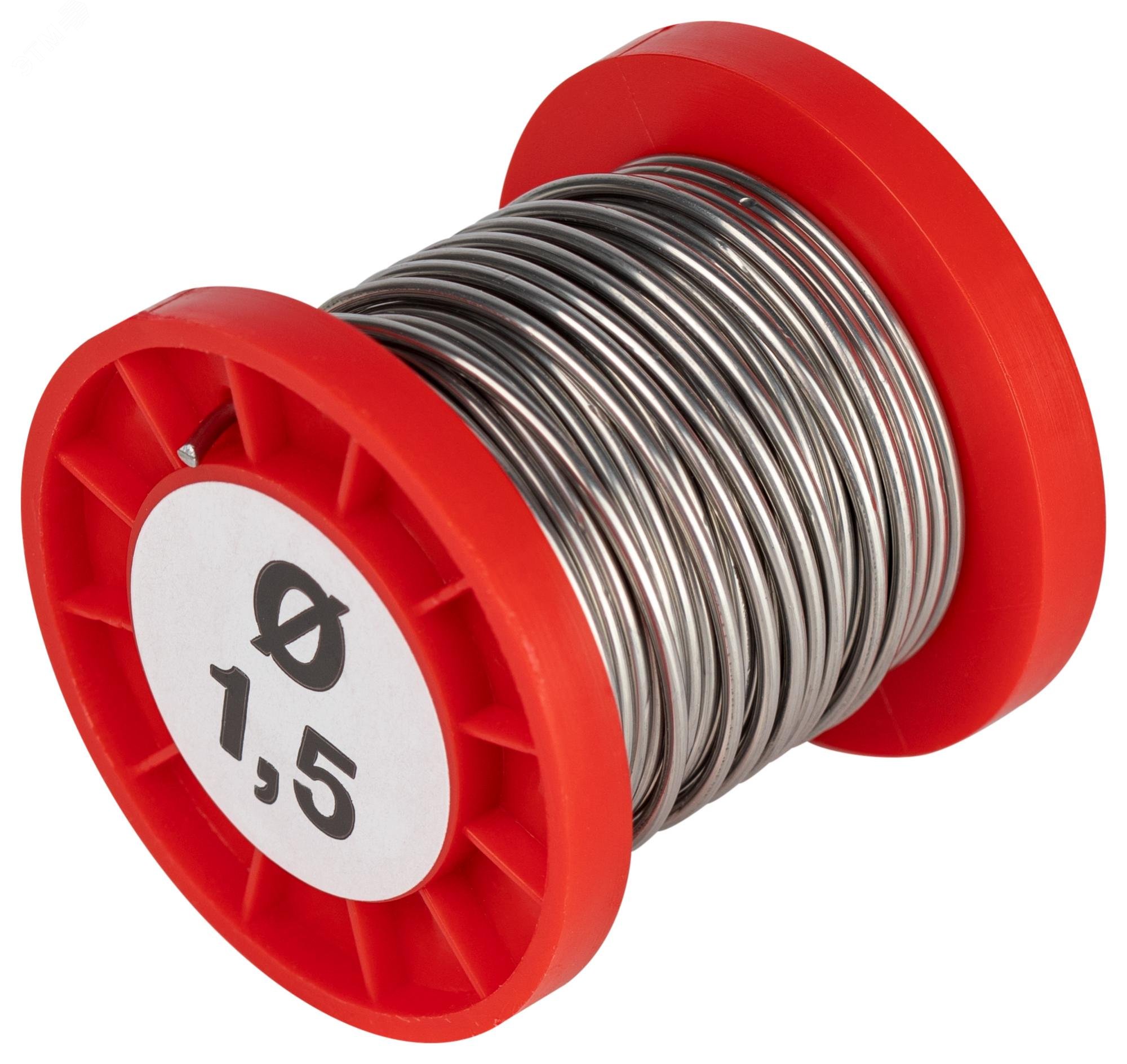 Изображение товара Припой для пайки ПОС 61 проволока d 1.5 мм катушка 100 гр (шт)