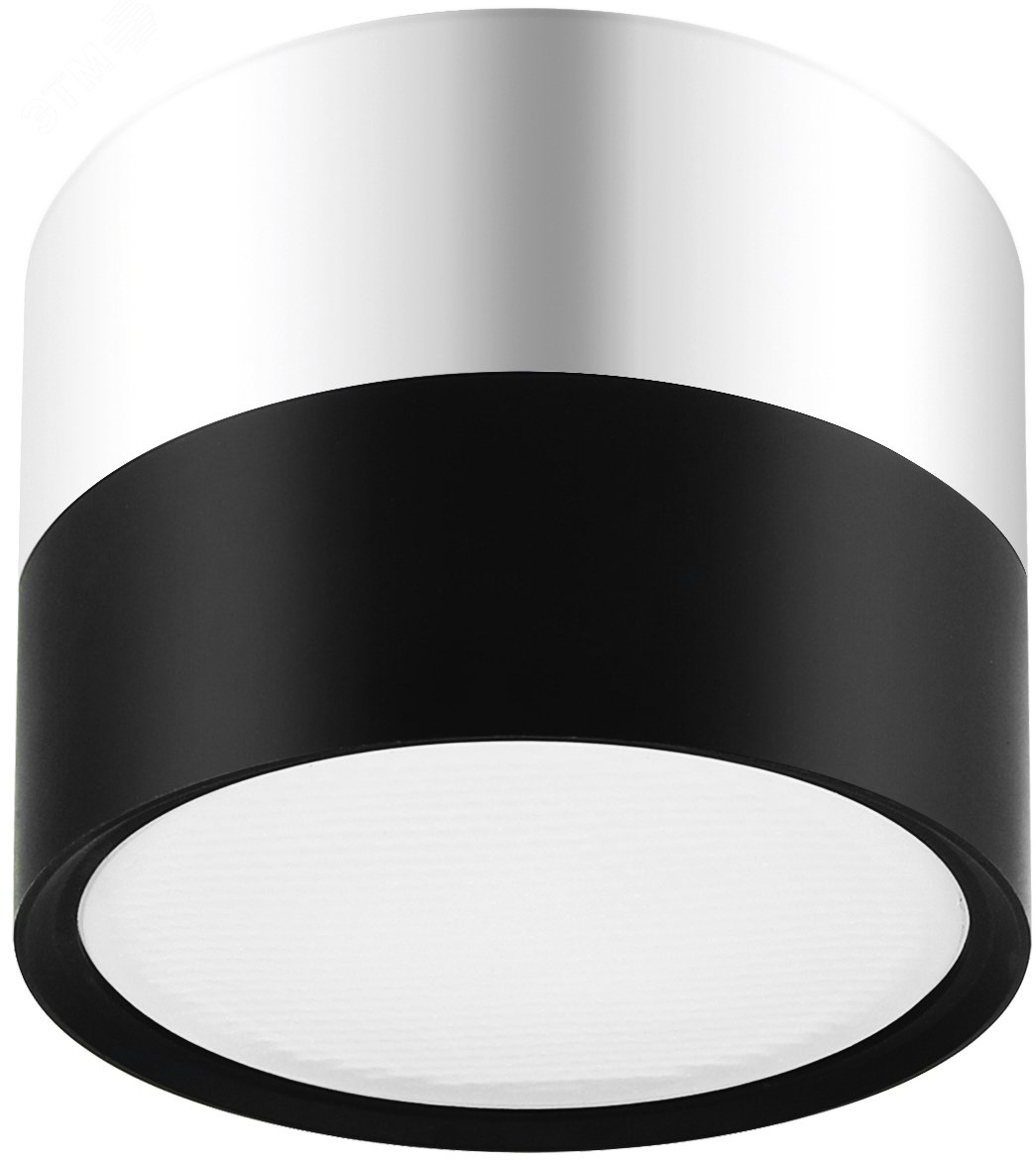 Светильник светодиодный накладной под лампу Gx53, алюминий, цвет черный+хром подсветка OL7 GX53 BK/CH Б0048531 ЭРА