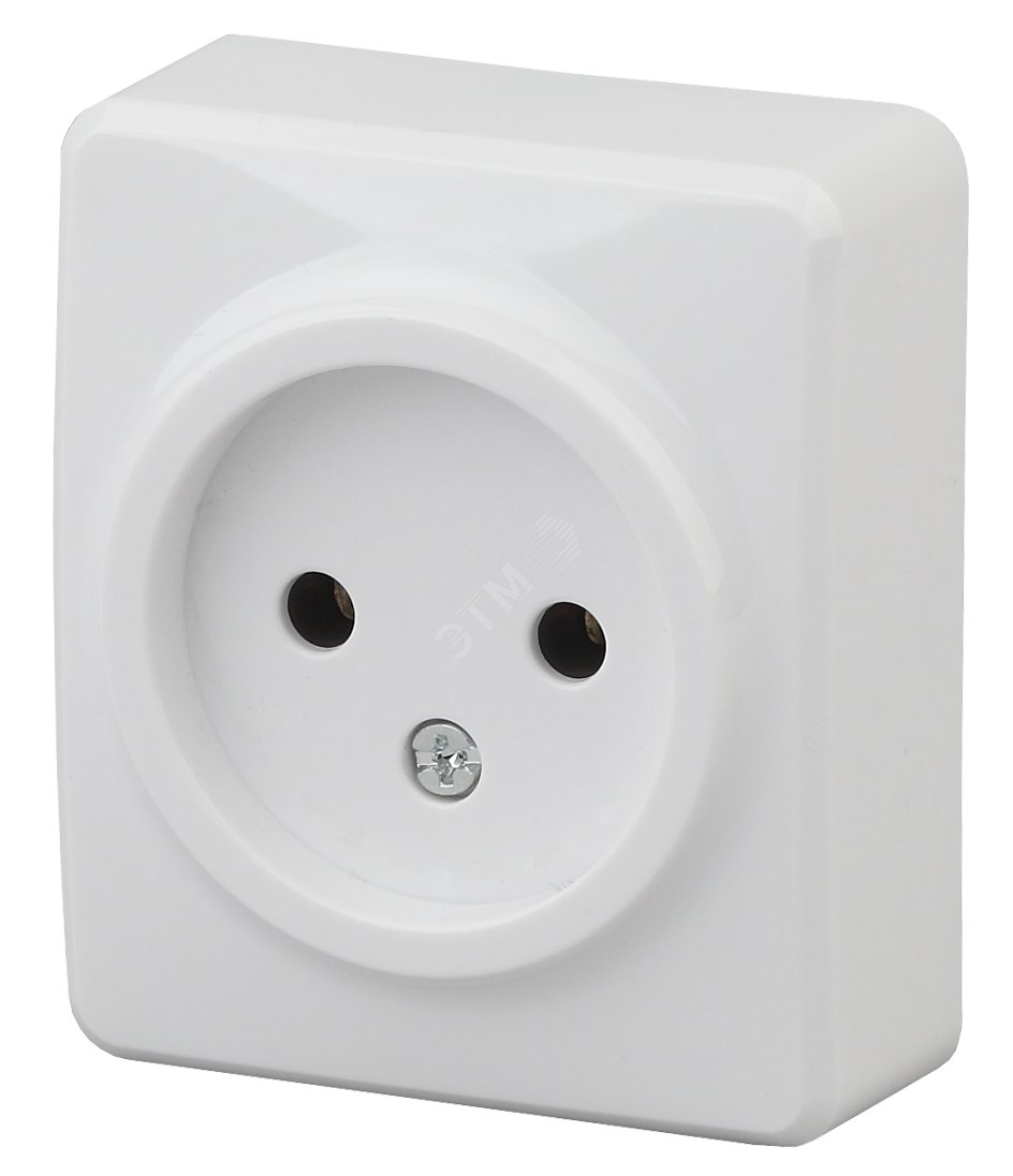 Изображение товара Розетка наружная однофазная белая серии Эра Эксперт 16А 250В IP20