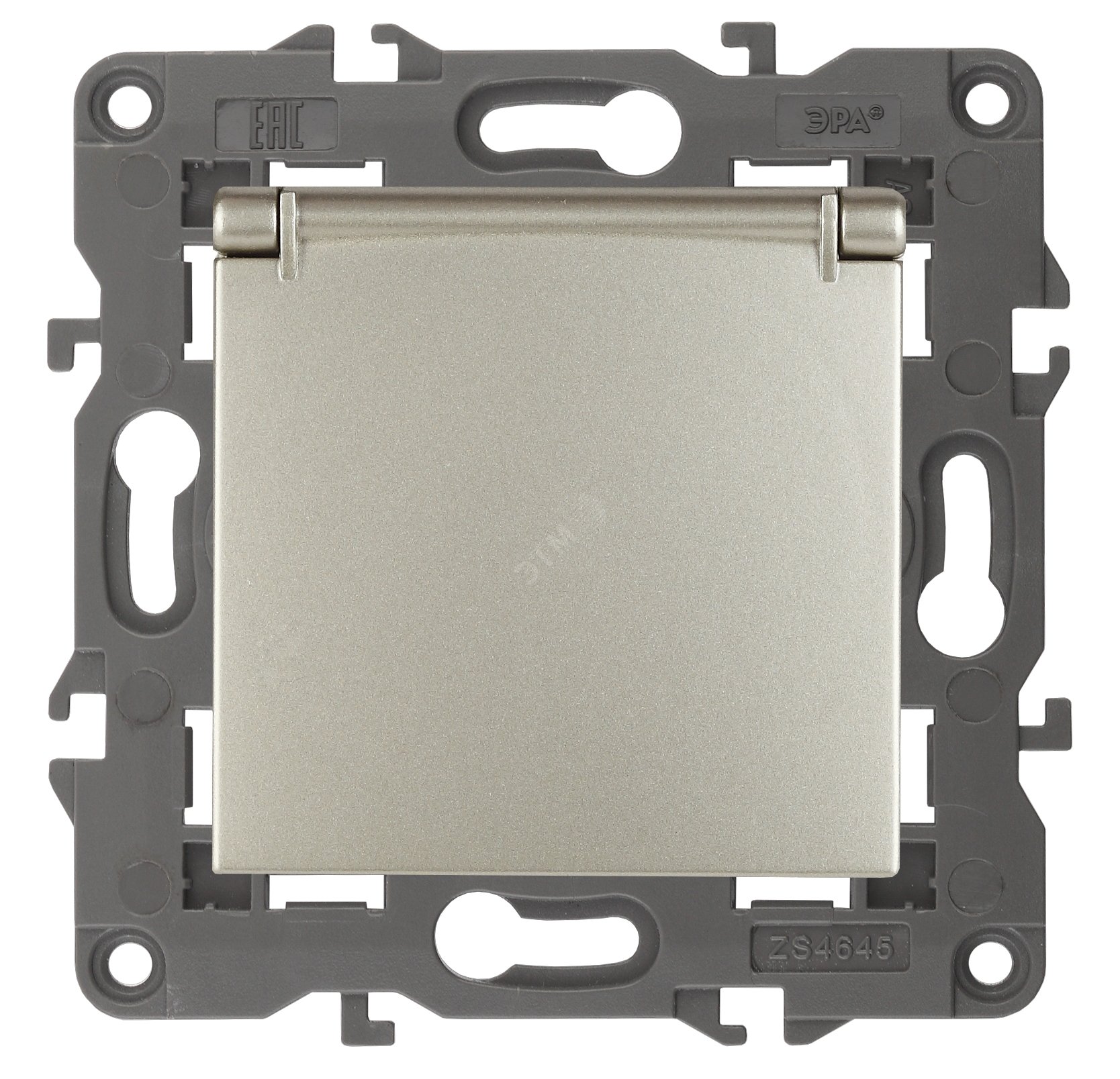 Изображение товара Розетка однофазная скрытого монтажа с заземлением и шторками шампань Эра Elegance 16А 250В IP20