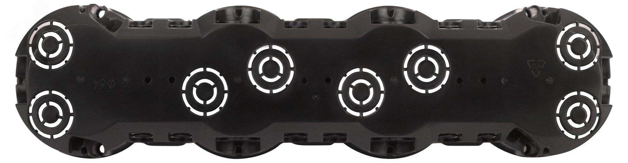 Изображение товара Коробка установочная KUT-4-70-45 черная для твердых стен 4х местная IP30