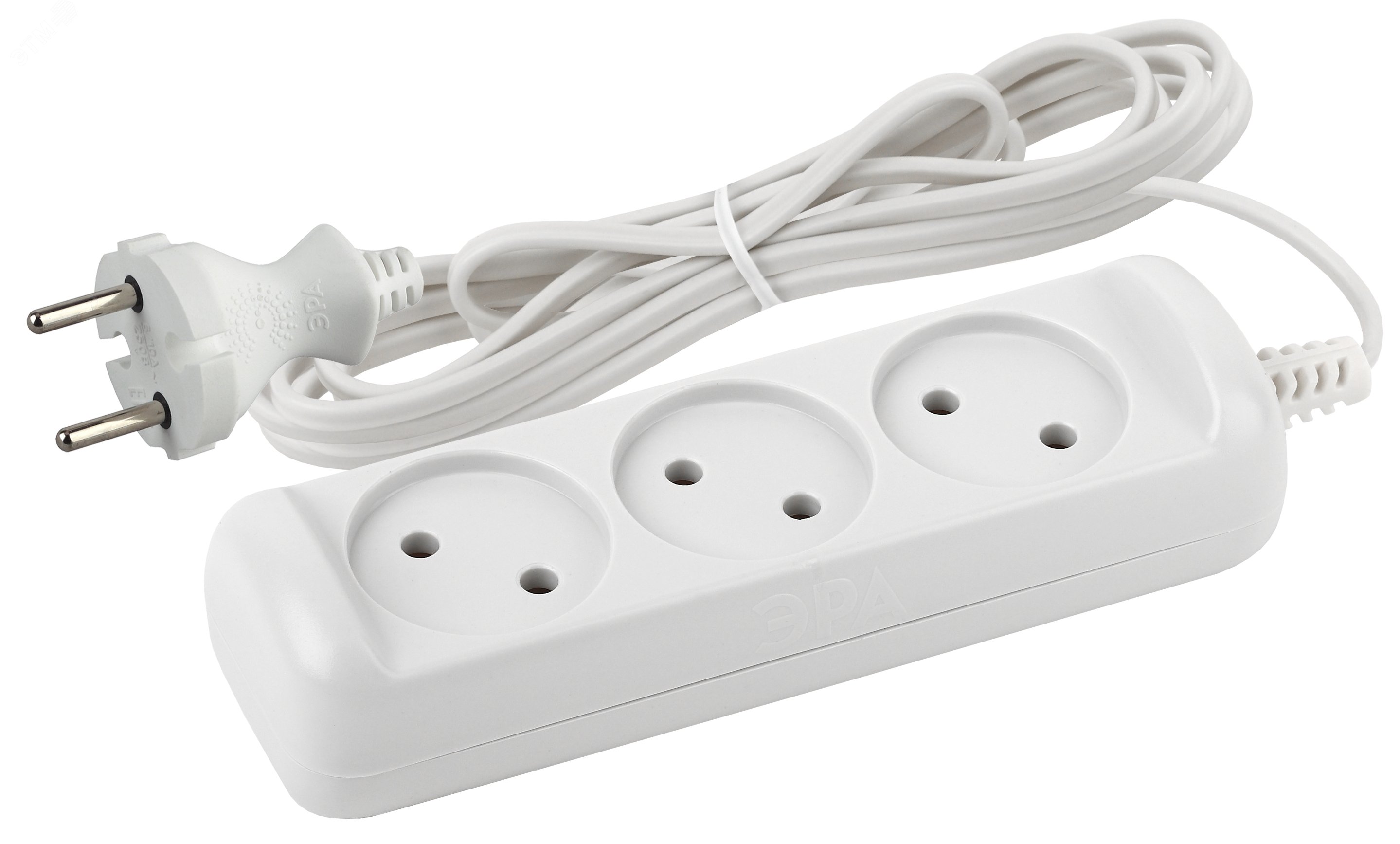 Изображение товара Удлинитель электрический без заземления 3 розетки 5м ШВВП 2x0,75мм2 6А UX-3-5m (шт)